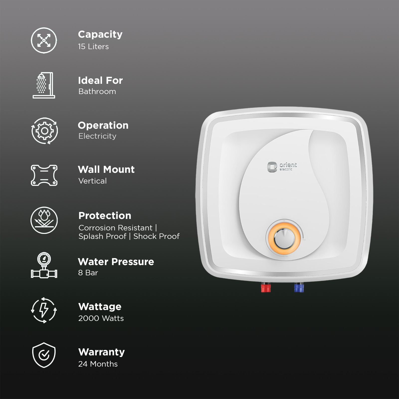 Buy Orient Fontus Quad Plus 15 Litre Star Vertical Storage
