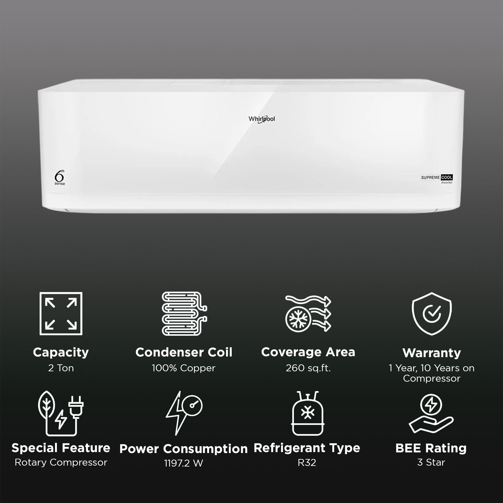 Buy Whirlpool Supremecool in Convertible Ton Star Inverter