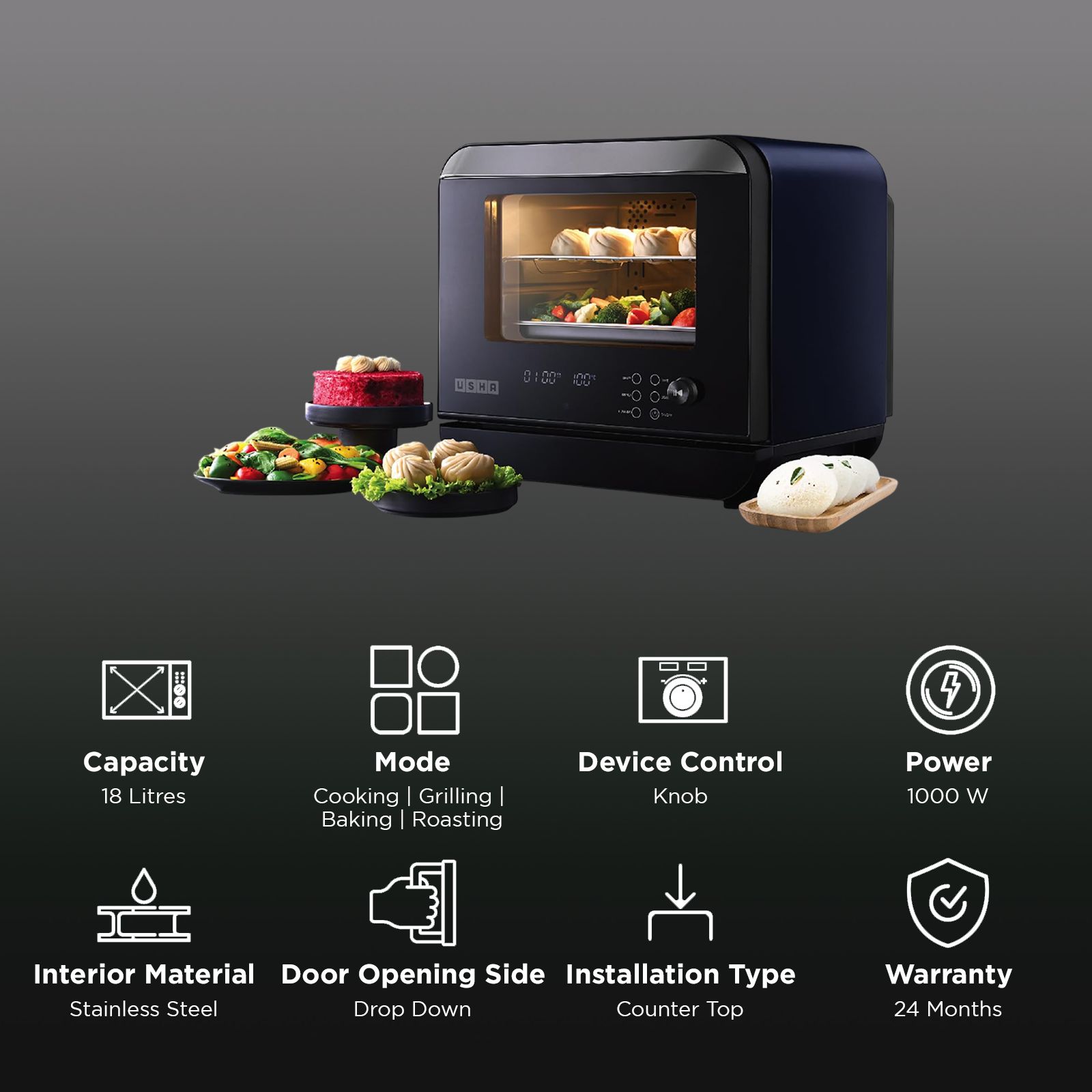 Usha Ichef Steam Oven 18L Blue