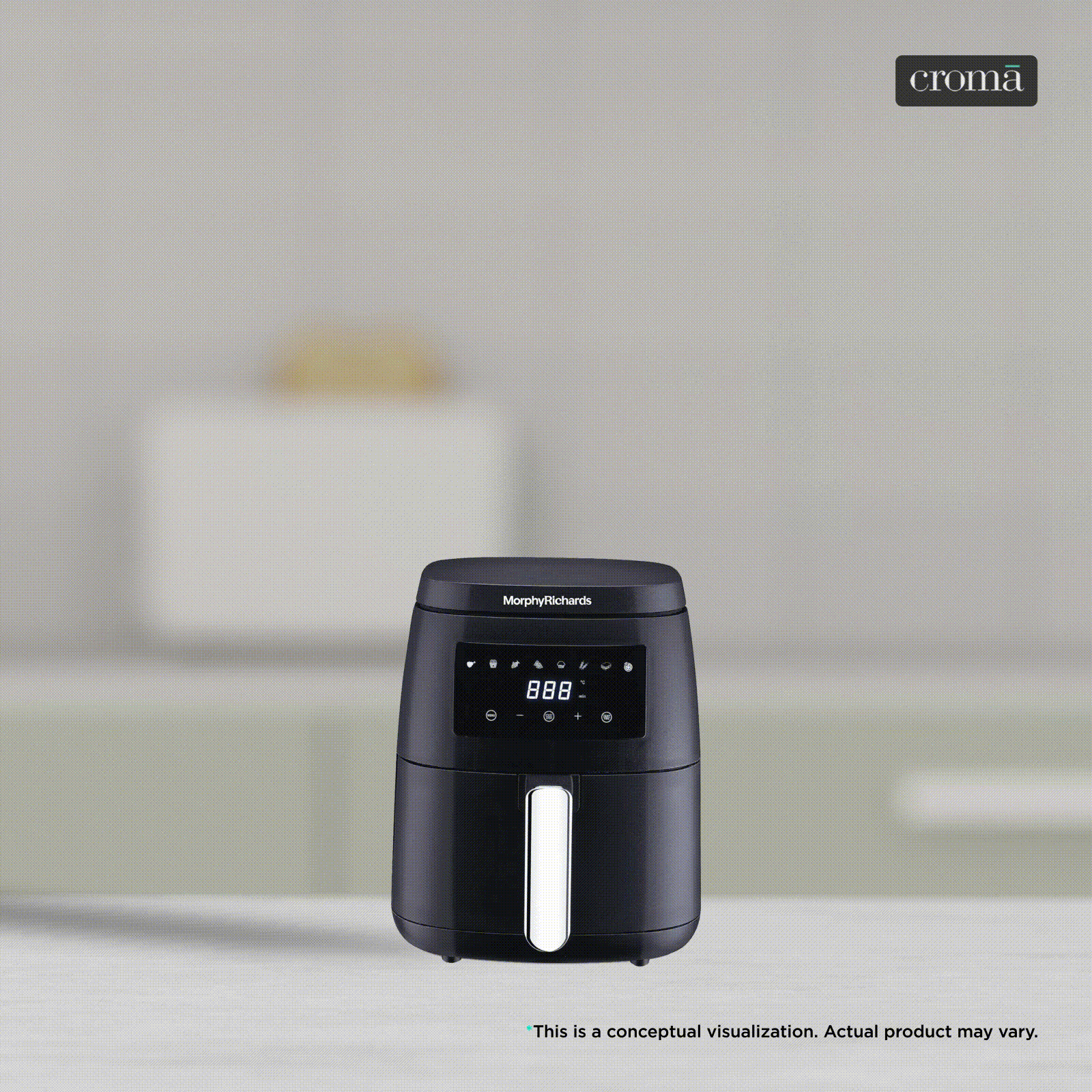 morphy richards 5L 1500 Watt Digital Air Fryer with 8 Preset Menus (Black)