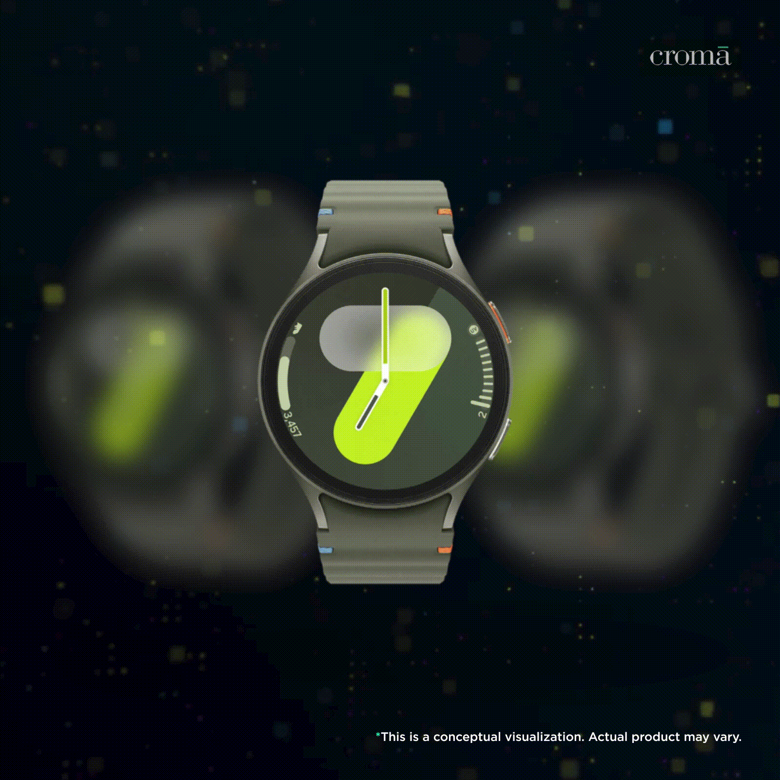 SAMSUNG Galaxy Watch7 Wi-Fi+Bluetooth Wear OS Smartwatch (37.3mm Super AMOLED Display, 3nm Processor, Dual-Frequency GPS, Green Strap)