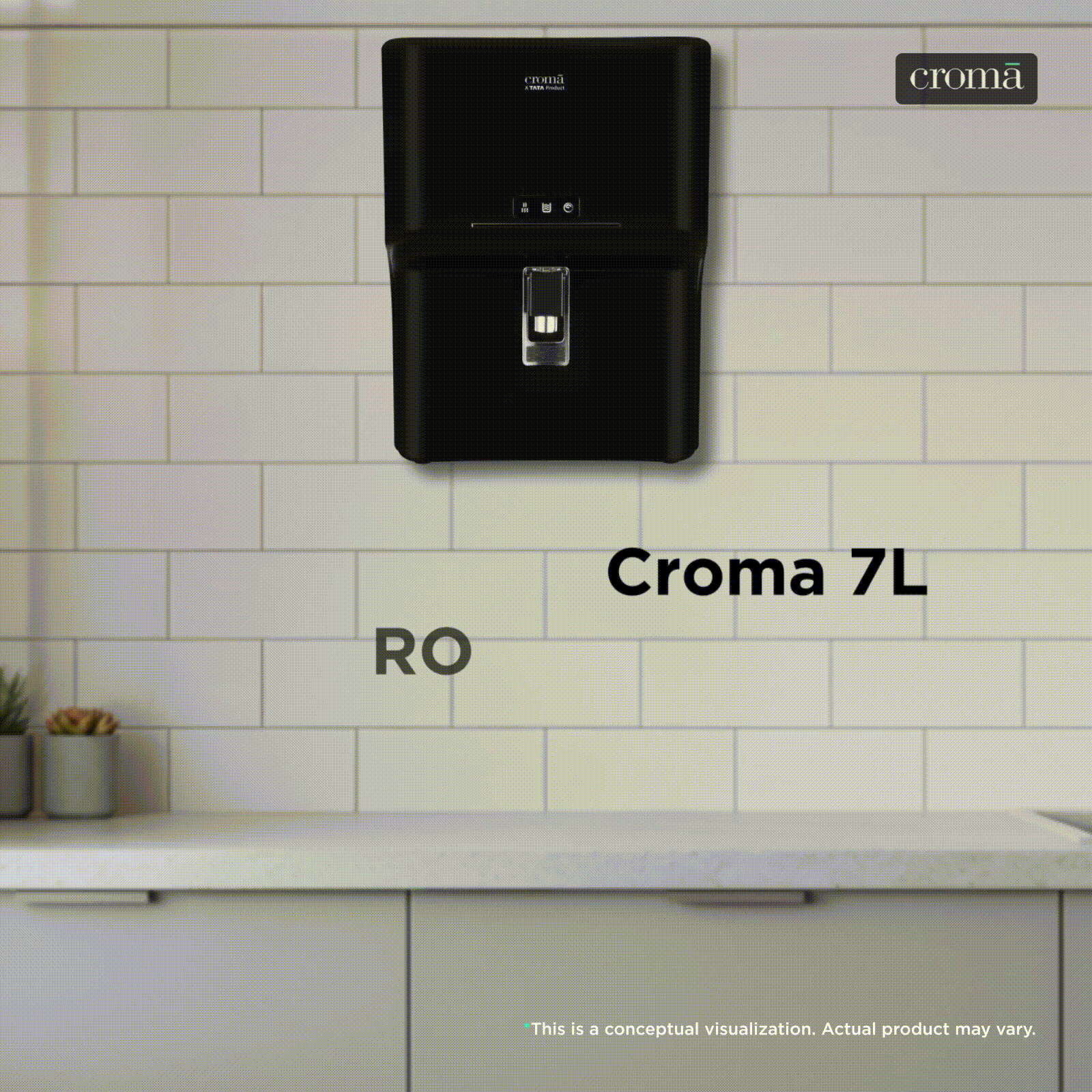 Croma 7L RO + UV + UF + Minerals Water Purifier with 8 Stage Purification Technology (Black) 2025