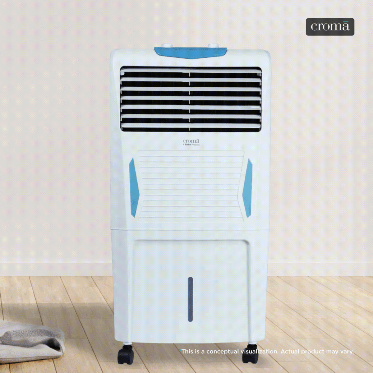 Croma 40 Litres Personal Air Cooler with Inverter Compatibility (Evaporative Cooling Technology, White)