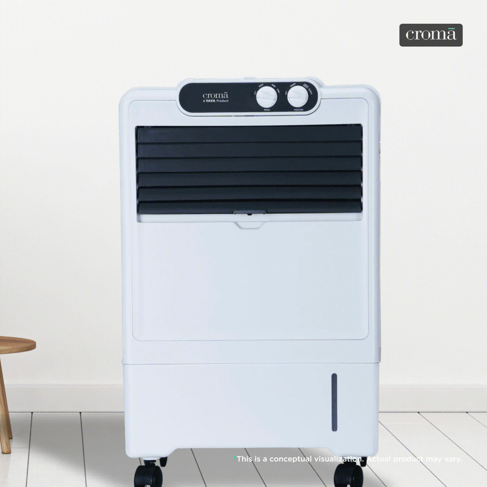 Croma 18 Litres Personal Air Cooler with Inverter Compatible (Anti Bacterial Honey Comb Pads, White)