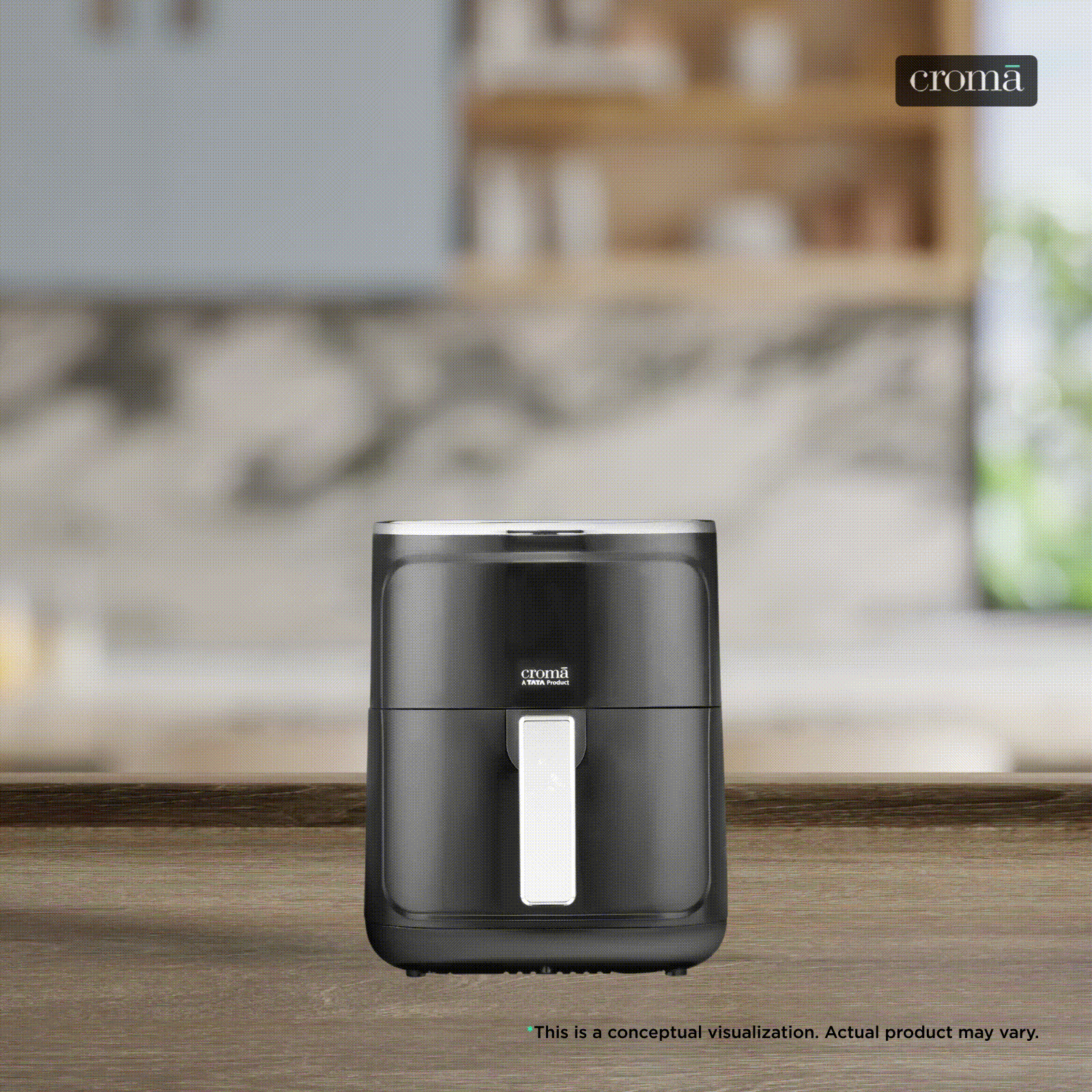 Croma AO6995 4.7L 1400 Watt Digital Air Fryer with 360 Degree Hot Air Circulation (Black)