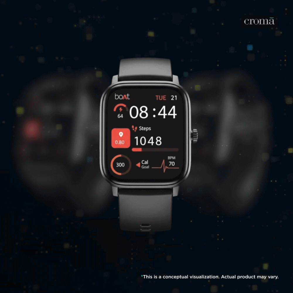 Buy boAt Wave Astra Neo Smartwatch with Bluetooth Calling (46.4mm HD Display, IP68 Dust, Sweat, Splash Resistance, Active Black Strap) Online - Croma