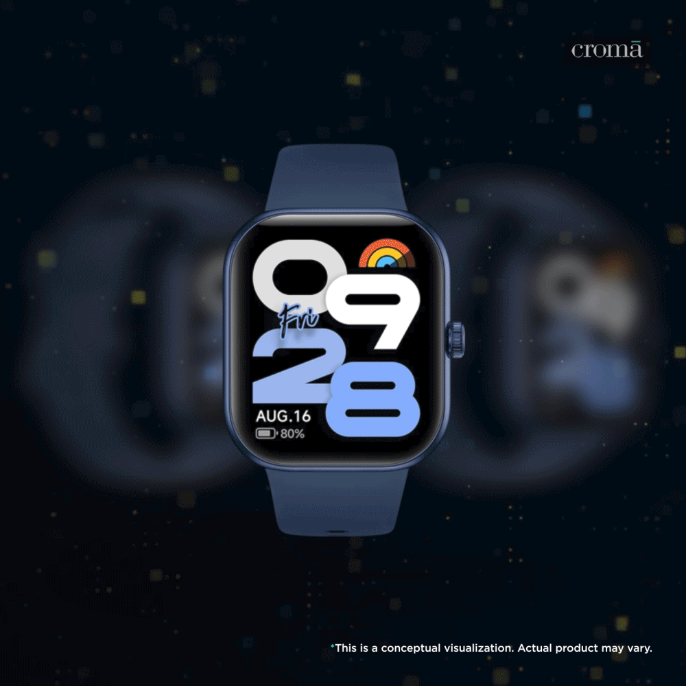 Redmi Move Bluetooth Android 6.0 Smartwatch (47mm AMOLED Display, 140+ Sports Modes, Quick Release TPU Blue Blaze Strap)
