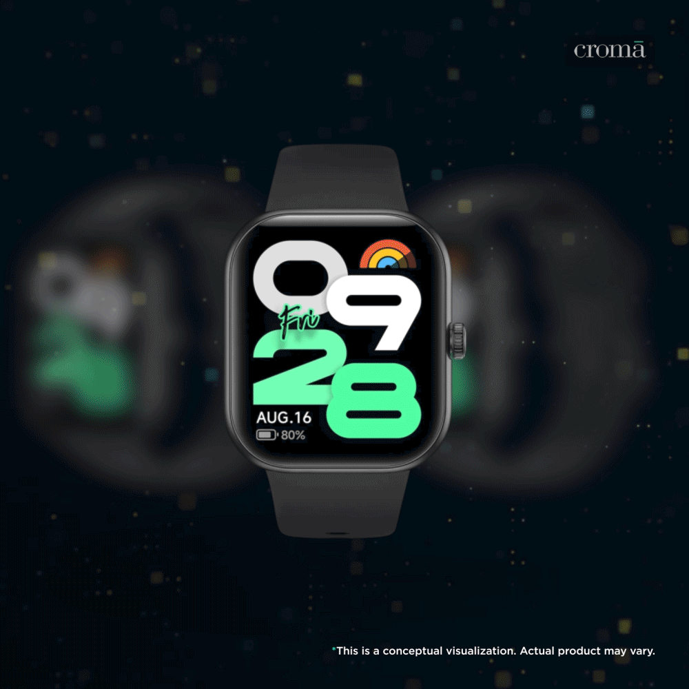 Redmi Move Bluetooth Android 6.0 Smartwatch (47mm AMOLED Display, 140+ Sports Modes, Quick Release TPU Black Drift Strap)