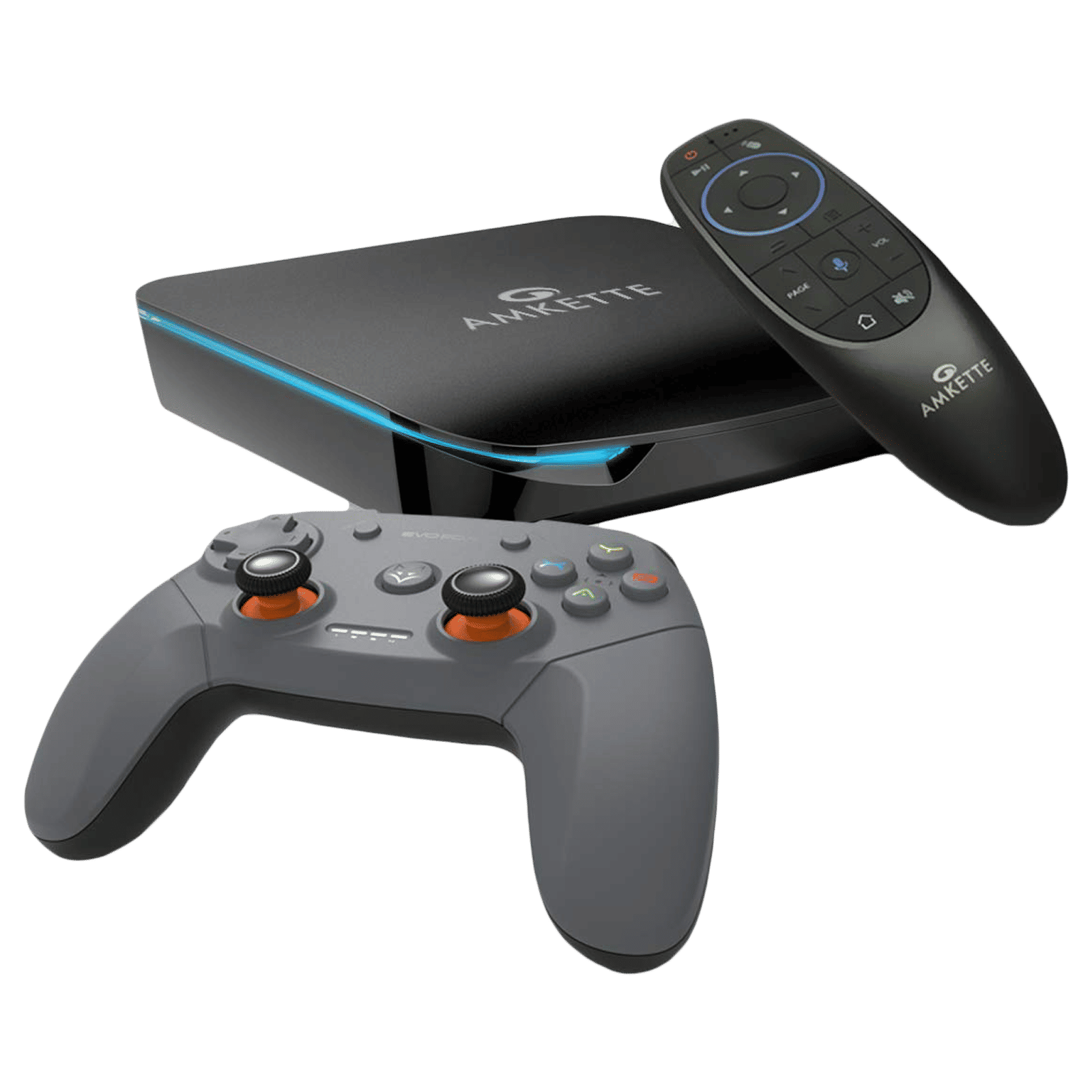 AMKETTE EvoFox 32GB SSD Gaming Console With Asphalt 8, Badland, Beach Buggy Racing, Bomb Hunters, BombSquad, Brick Breaker Pro, Commute, CrossyRoad (Grey)