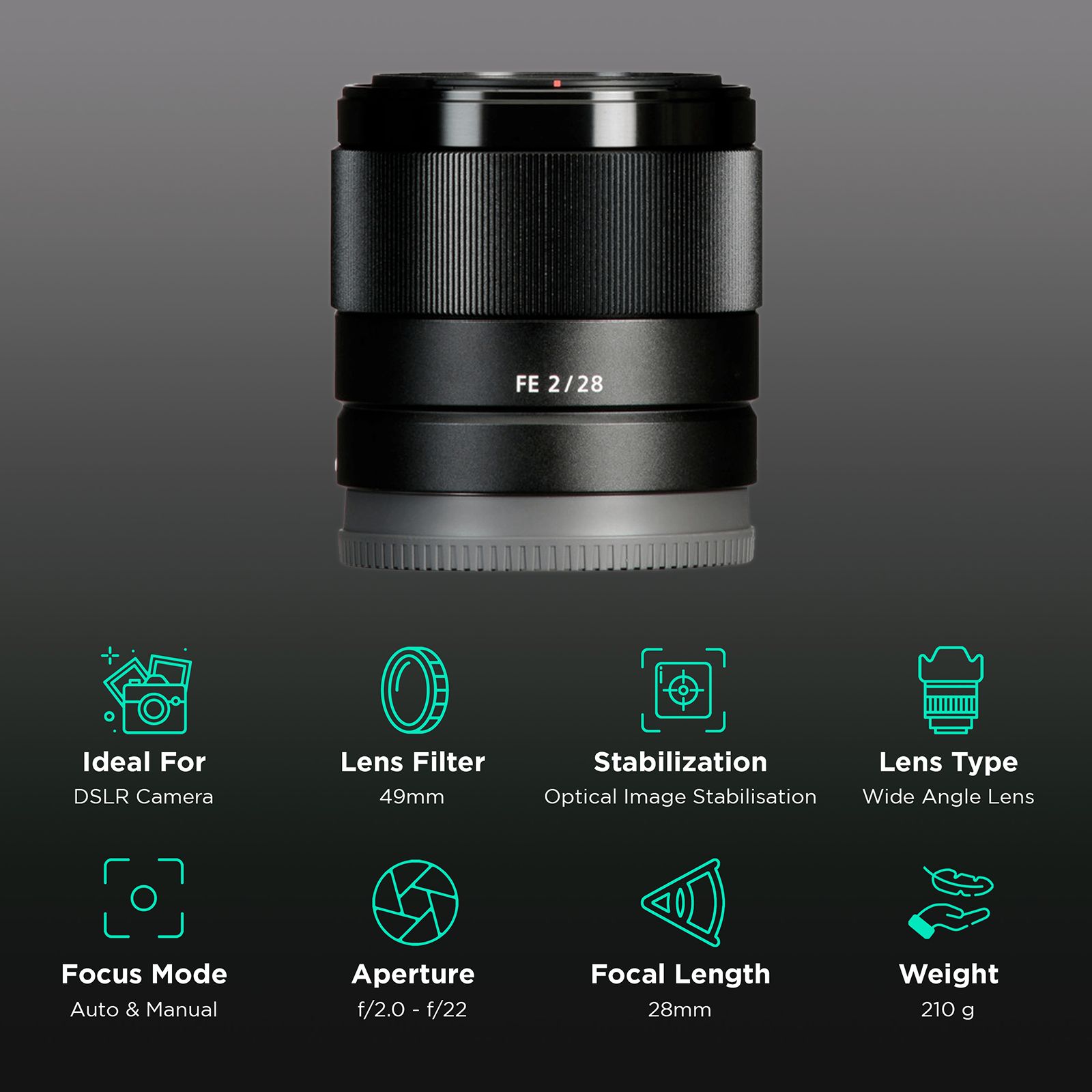 Buy SONY 28mm f/2 f/22 Wide-Angle Prime Lens for SONY E Mount