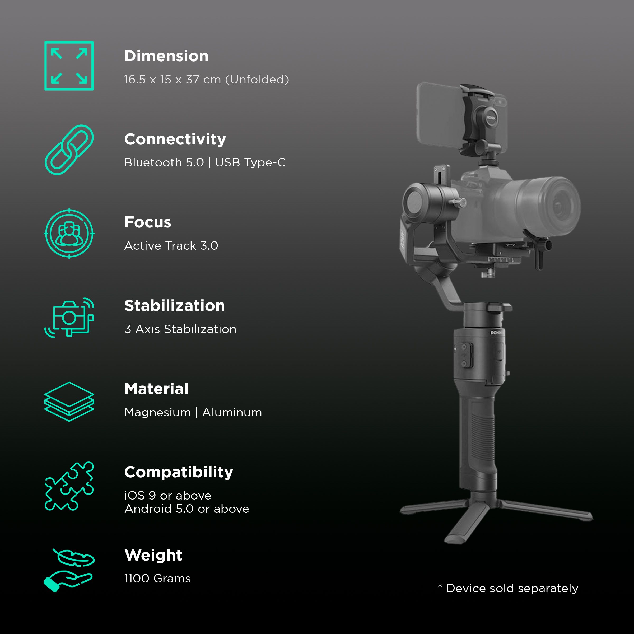 Camera Dji Ronin S Iphone DJI Ronin-SC 3-Axis Gimbal For Mobile
