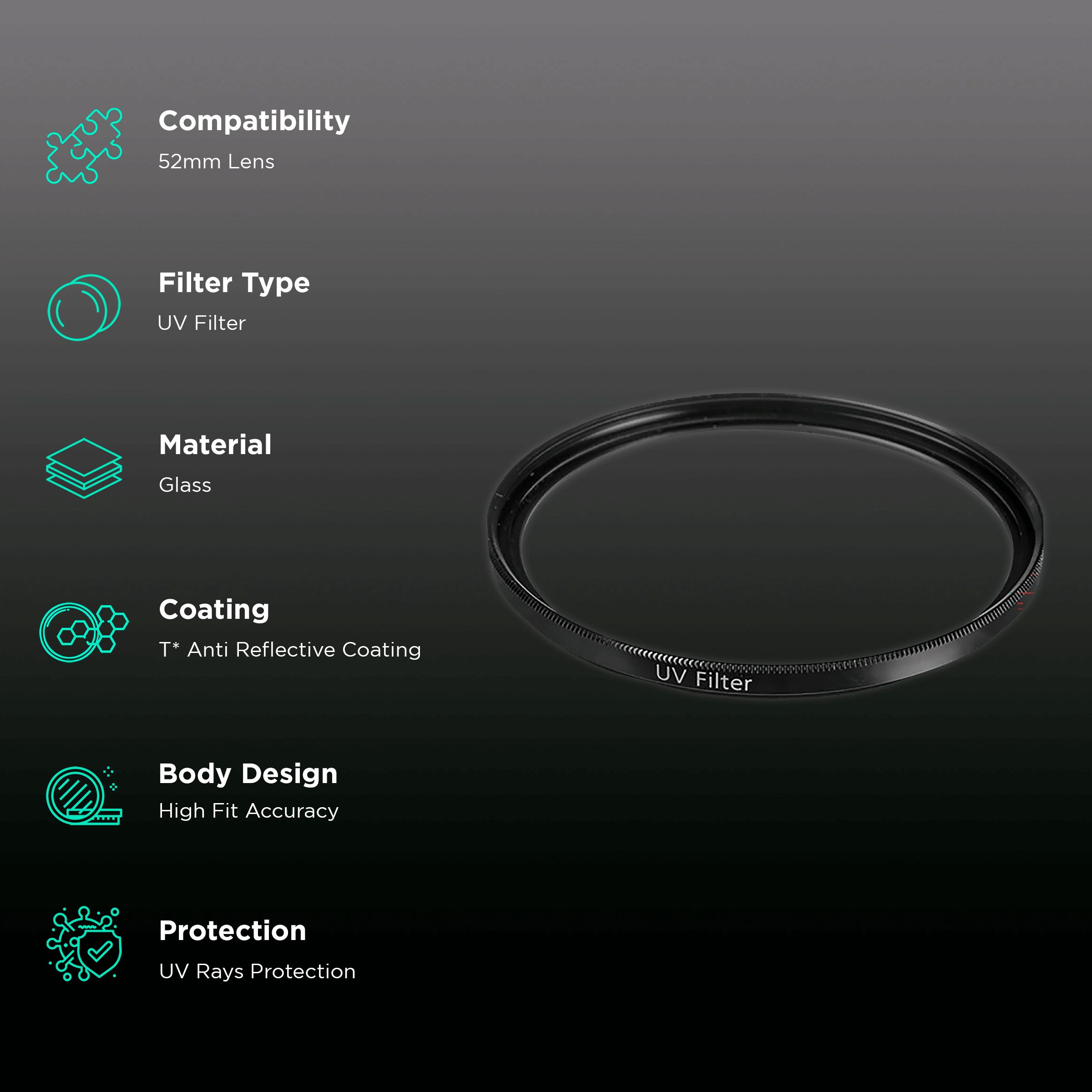 Buy Carl Zeiss T* 52mm Camera Lens UV Filter (Anti Reflective - Main Image