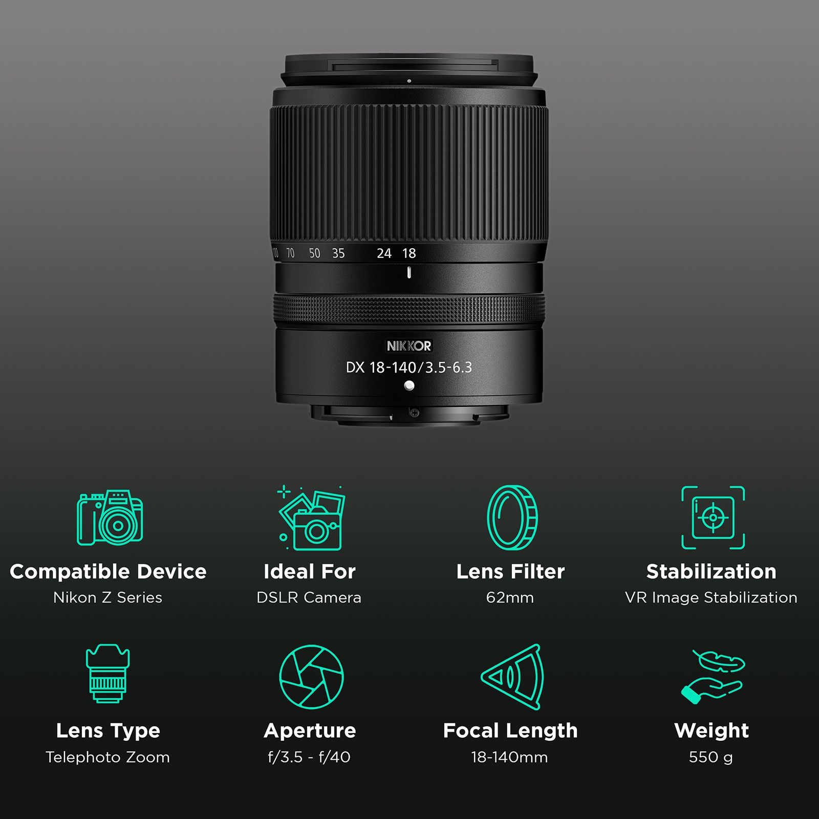 Nikkor Z 140 Mm Lens Nikon NIKKOR Z DX 18-140mm Standard Zoom Lens