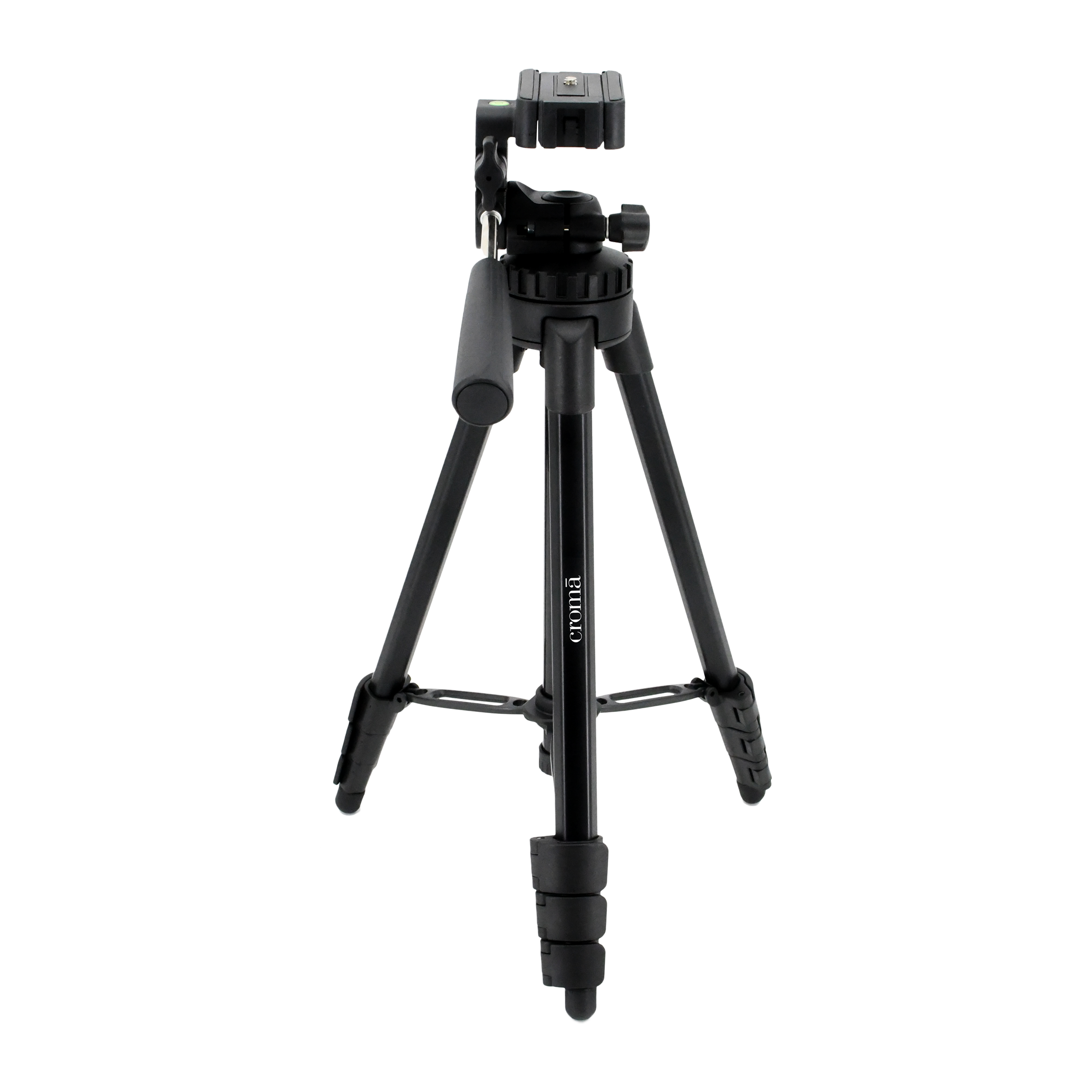 Croma 128cm Adjustable Tripod for Mobile and Camera (3 Way Pan Head, Black)