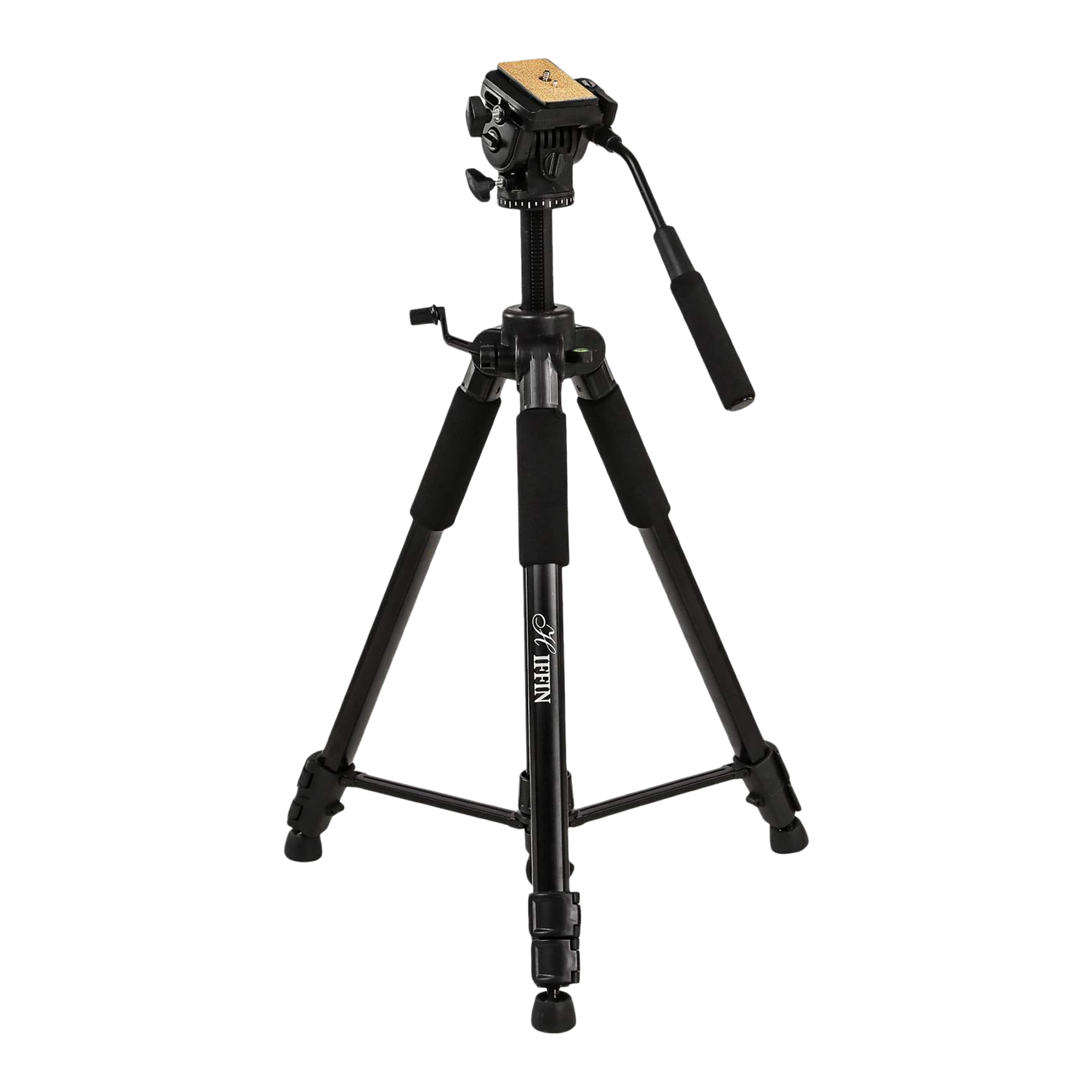 HIFFIN HF-880 166.11cm Adjustable Tripod for Camera (360 Degree Swivel, Black)