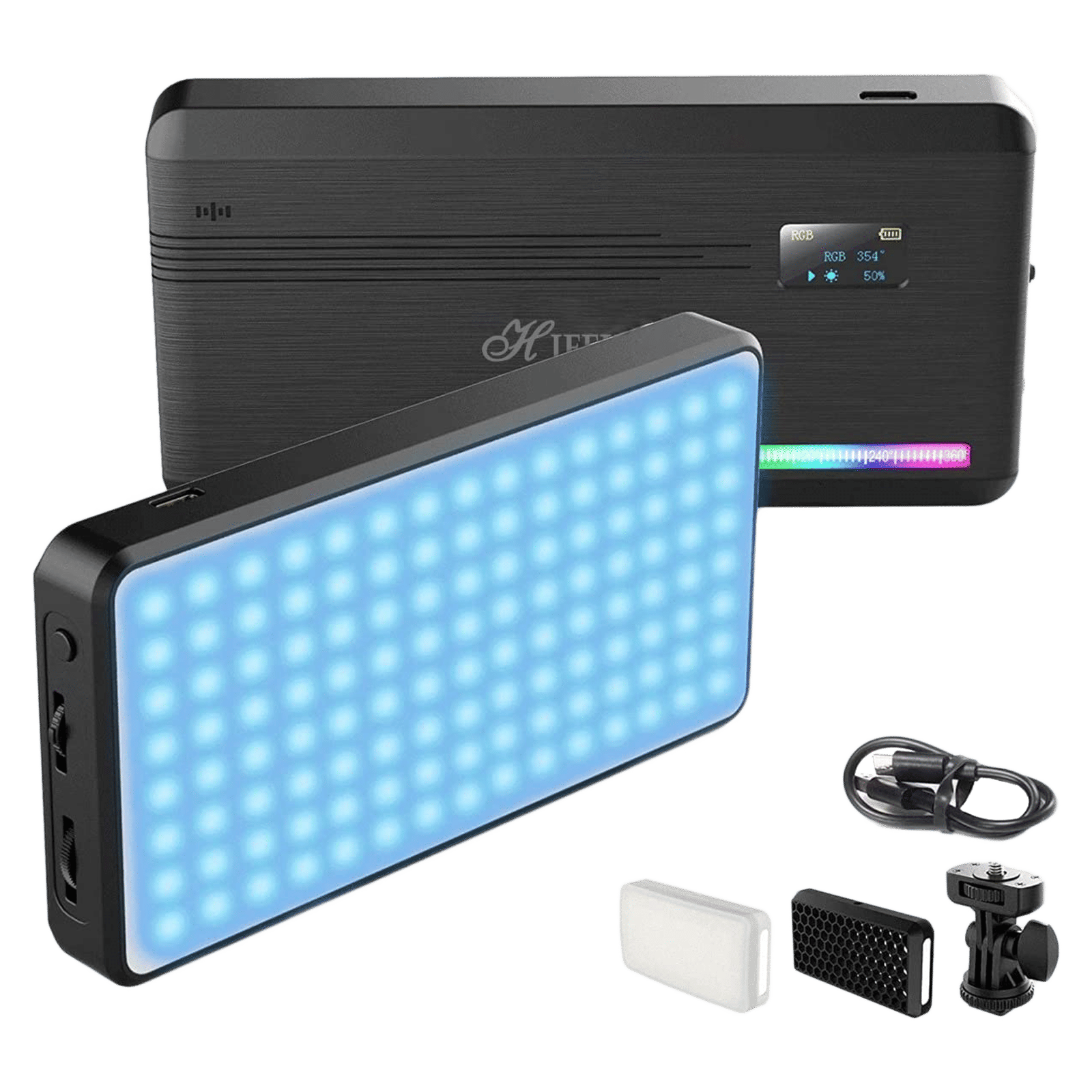 HIFFIN HF196 Video Light with Adjustable Stand for Vlogging (20 Lighting Effect Modes)