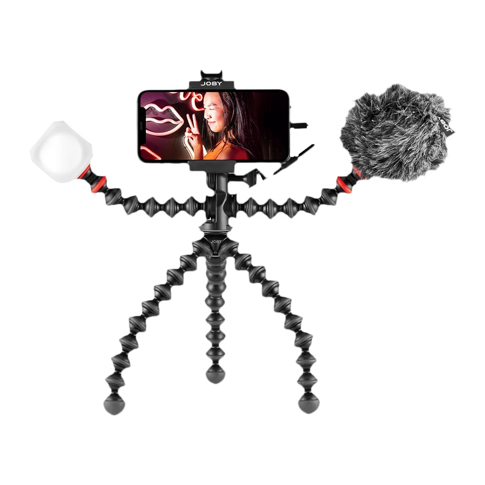 JOBY JB01645-BWW 33cm Adjustable GorillaPod for Mobile and Camera with Mic (Portable & Lightweight, Black)