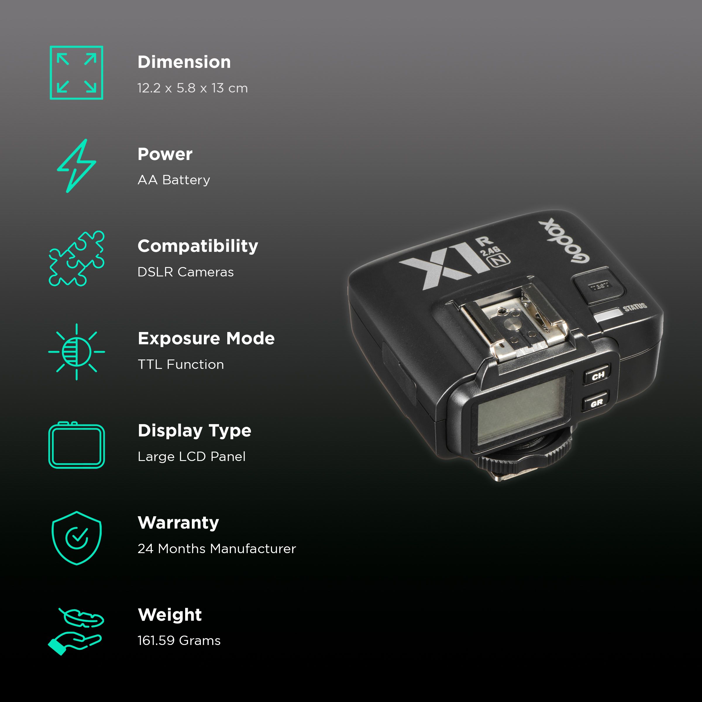 Godox X1R-N TTL 2.4G Wireless Empfänger Funkauslöser für Nikon Kamera