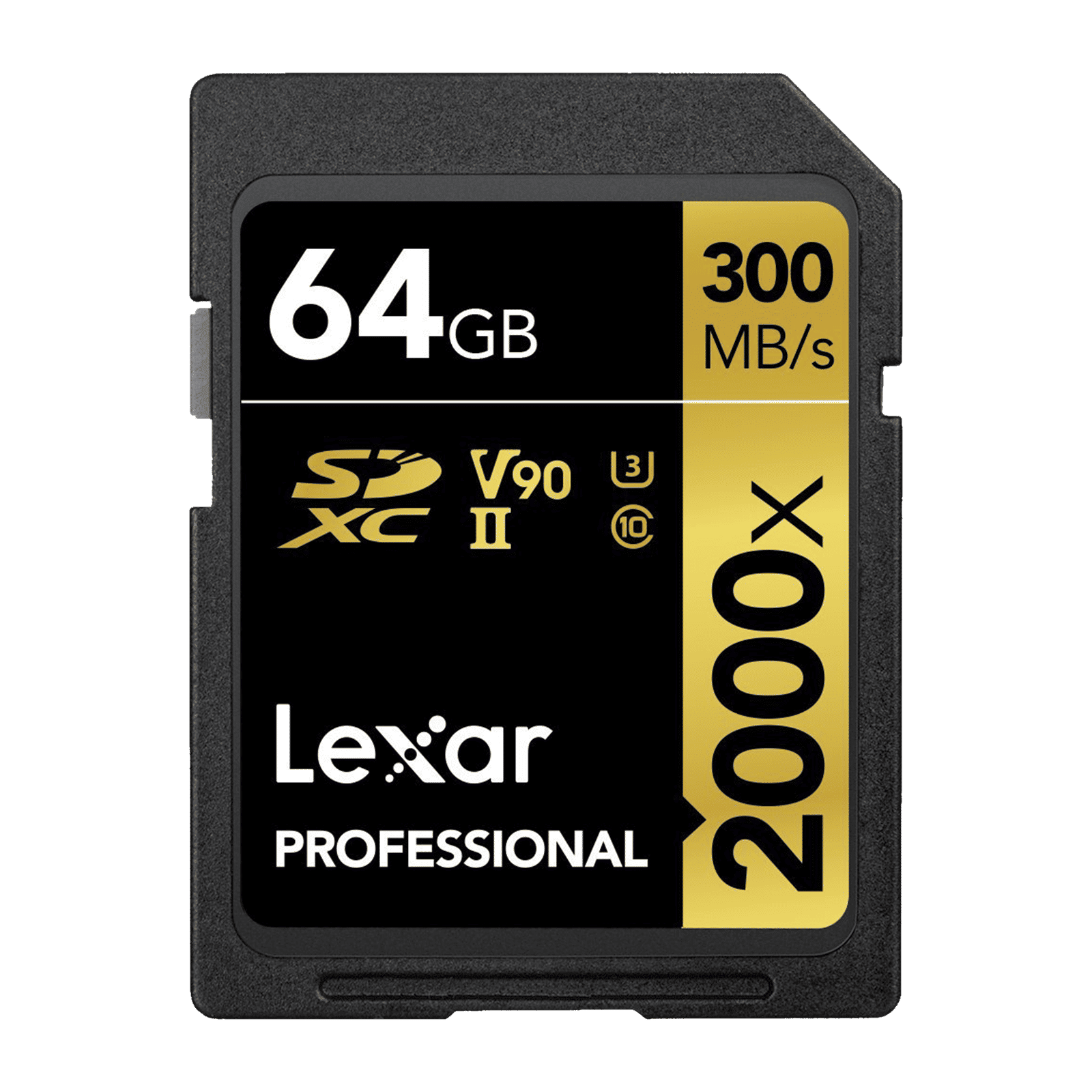 Lexar Professional 1800x GOLD Series SDXC 64GB Class 90, Class 3 300MB/s Memory Card