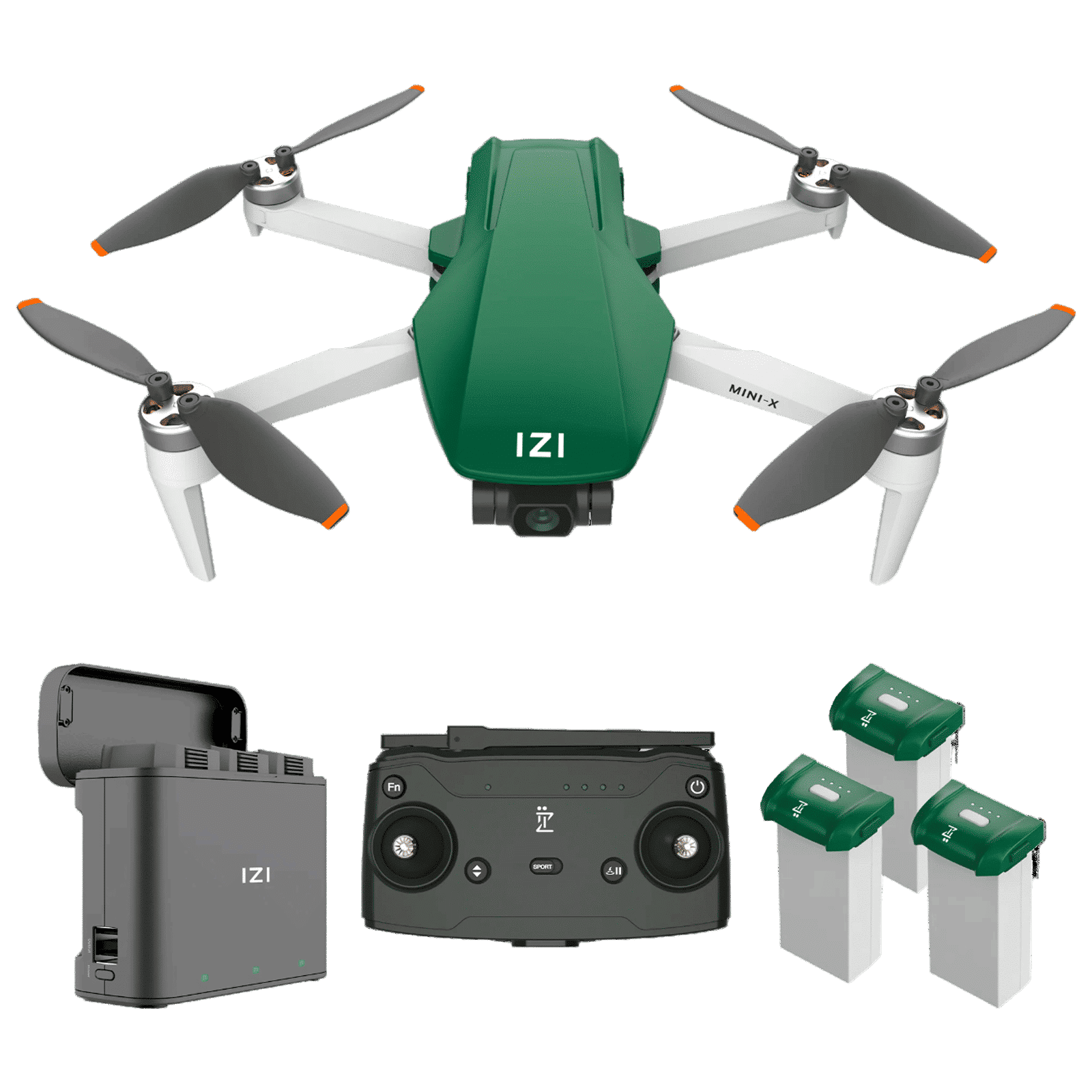 IZI Mini X Drone Combo (3 Axis Stabilized Gimbal, Dark Green)
