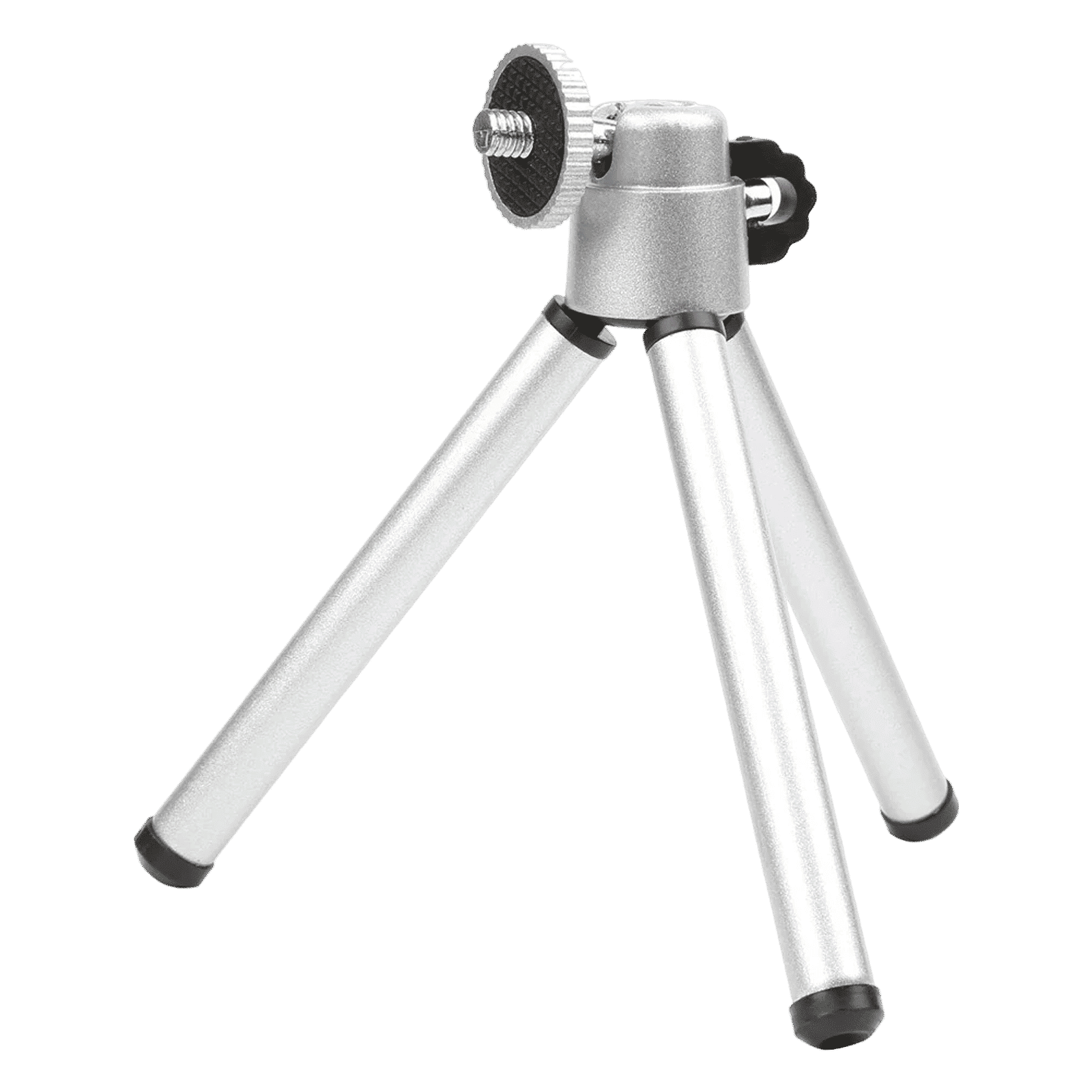 HIFFIN Mini 17.5cm Adjustable Tripod for Mobile and Camera (360 Degree Rotatable, Silver)