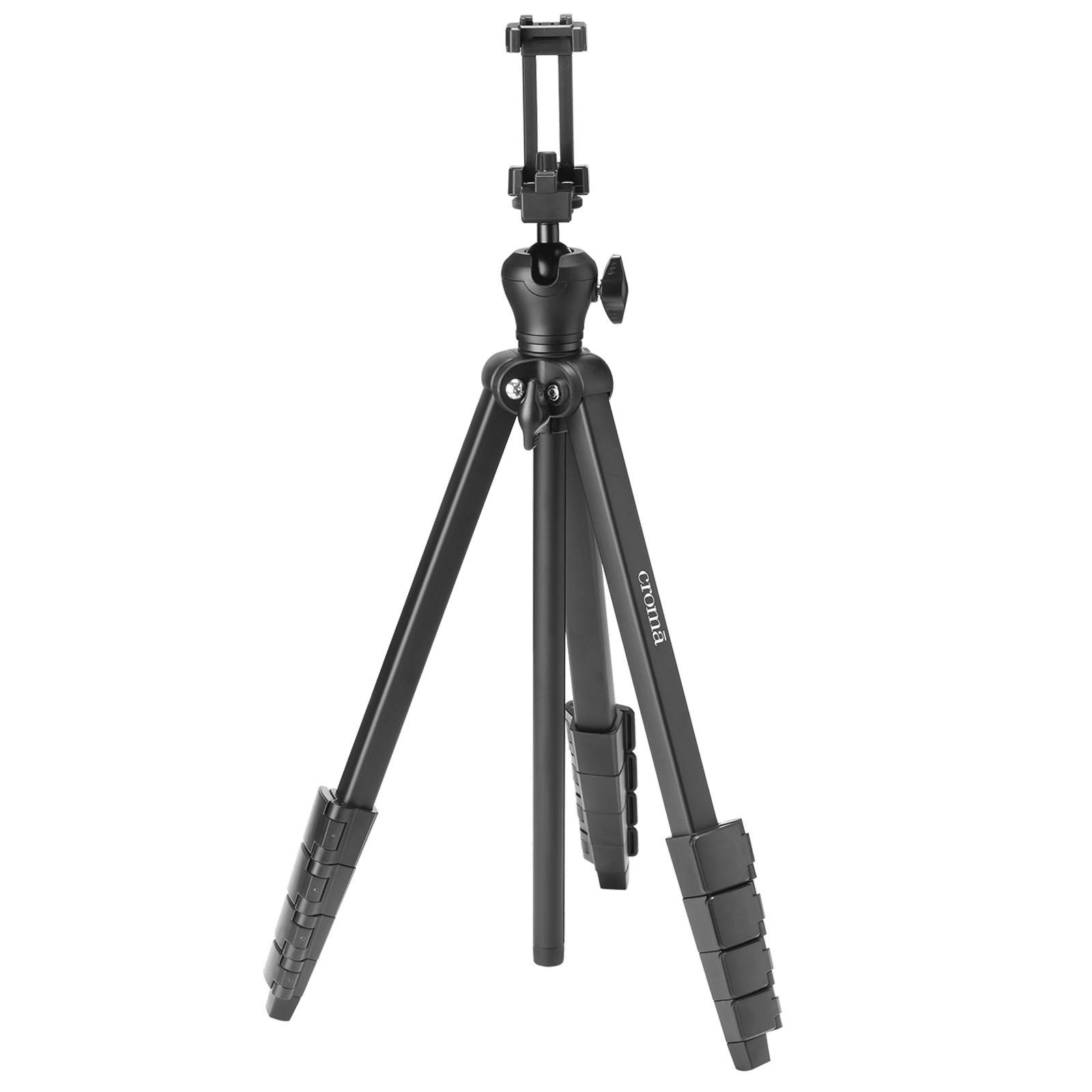Croma 148cm Adjustable Tripod for Mobile and Camera (360 Degree Rotatable, Black)