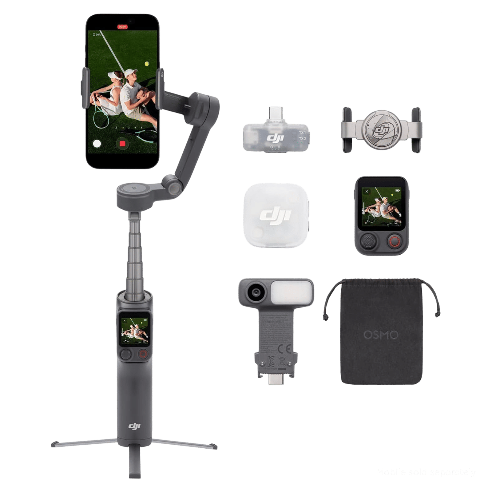 DJI 8P Creatore Combo 3-Axis Gimble for Mobile (Enhanced ActiveTrack 7.0, Black)