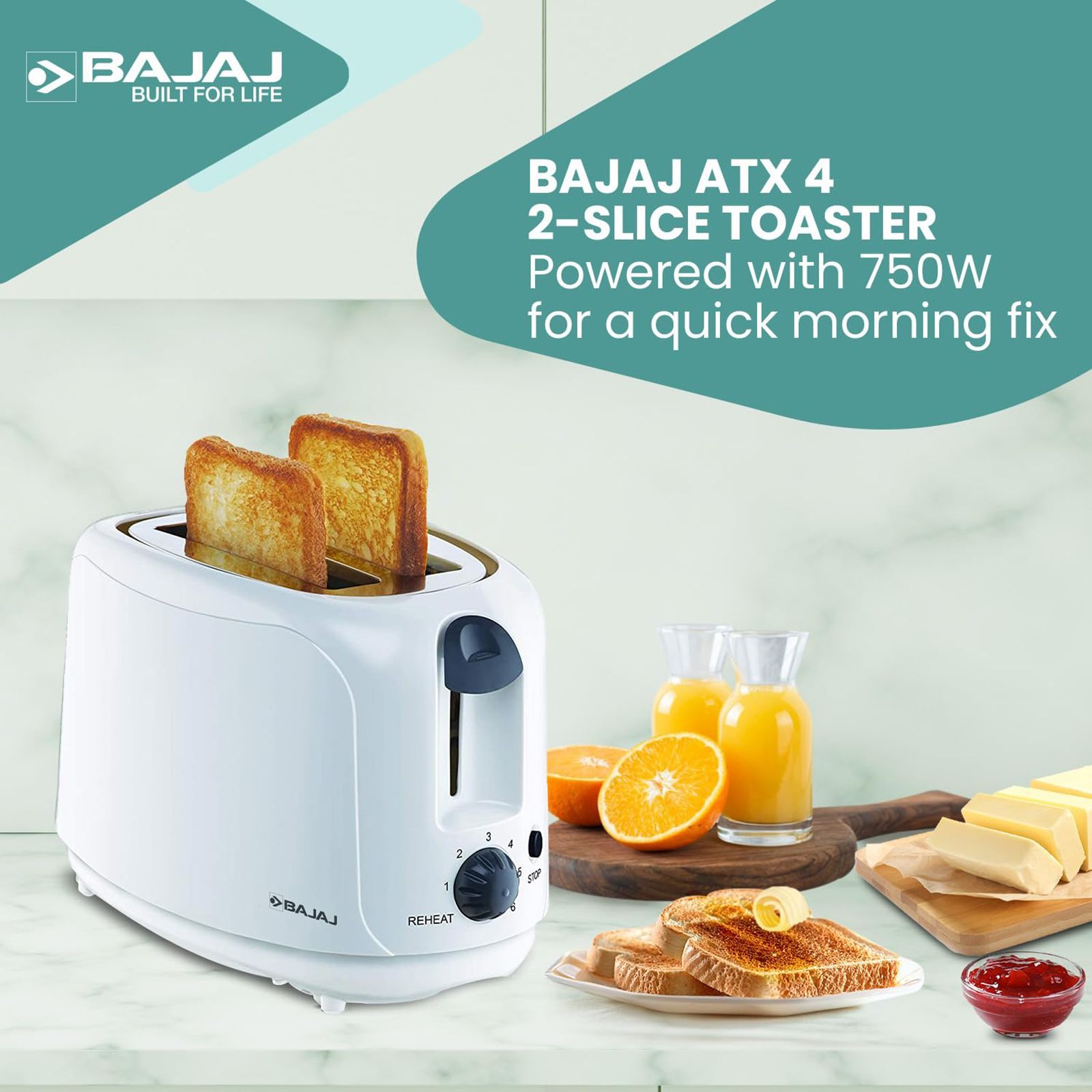 Bajaj AT 200 2 slice Pop-Up toaster