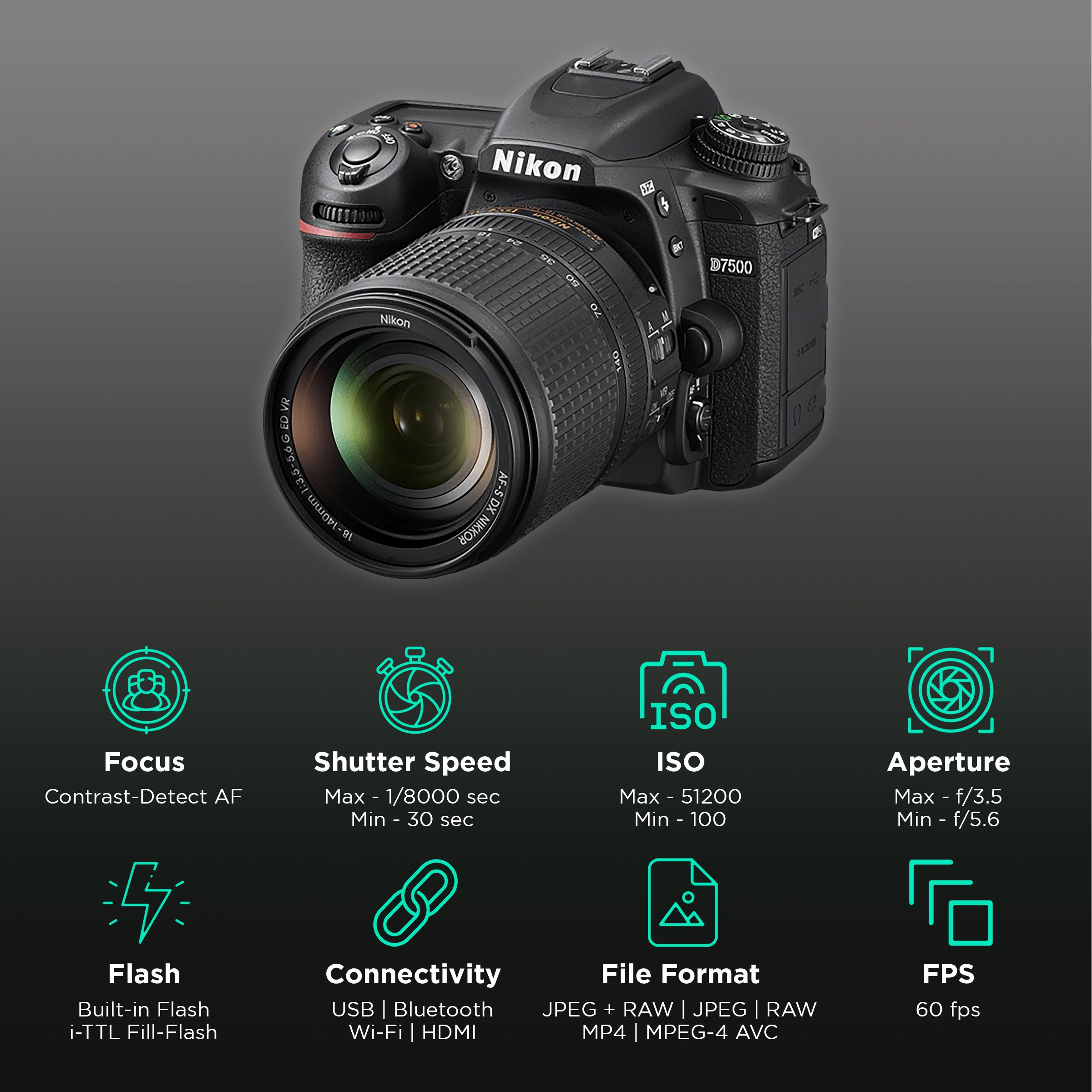 Nikon 7500d D7500 Camera Nikon 18 140mm 7500 D Camera Buy Nikon
