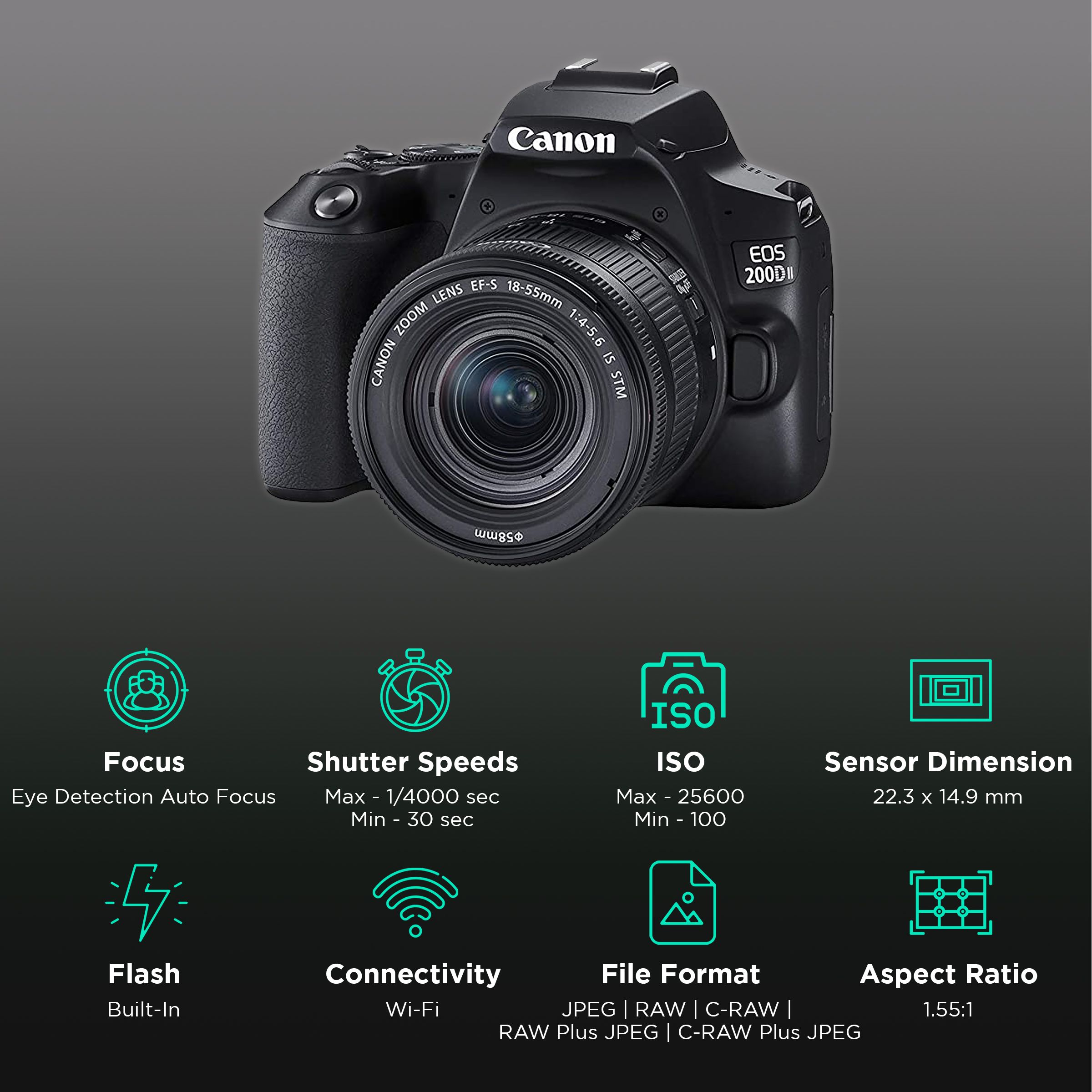 Canon Camera Canon 200d Weight With Kit Lens Canon 200D Mark II 18