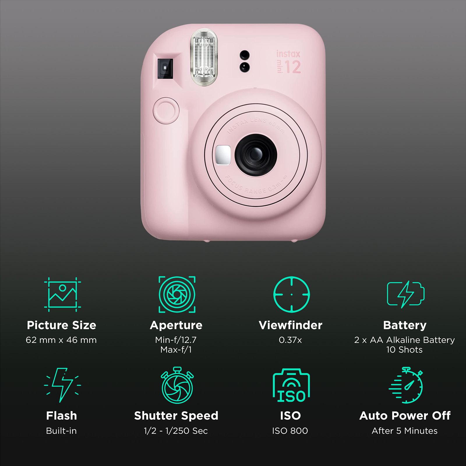 Buy FUJIFILM Instax Mini 12 Instant Camera (Blossom Pink) Online