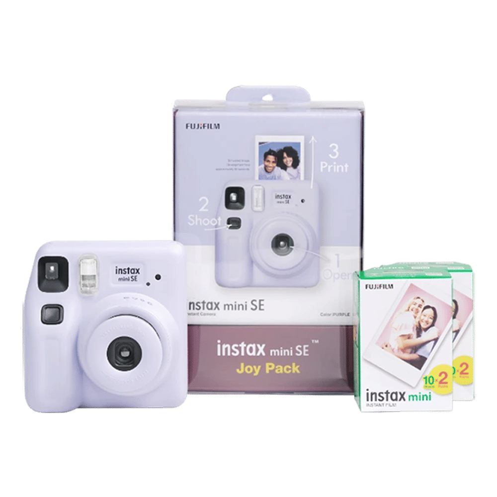 FUJIFILM Instax Mini SE Joy Pack Instant Camera with 40 Shots (Purple)