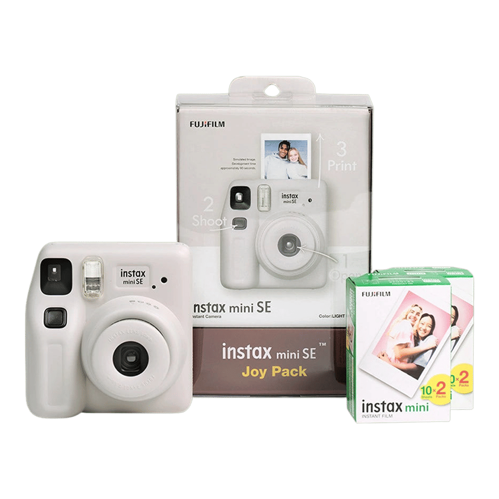 FUJIFILM Instax Mini SE Joy Pack Instant Camera with 40 Shots (Gray)