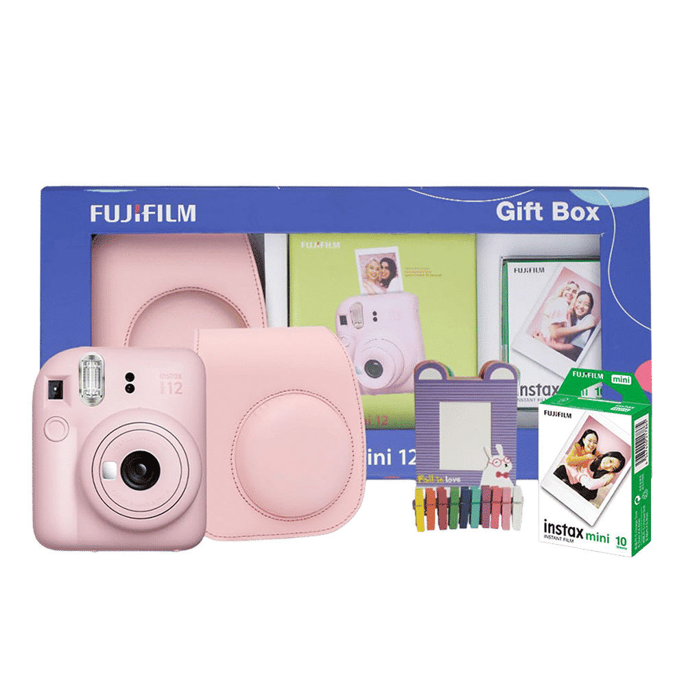 FUJIFILM Instax Mini 12 Delight Box Instant Camera with 10 Shots (Blossom Pink)