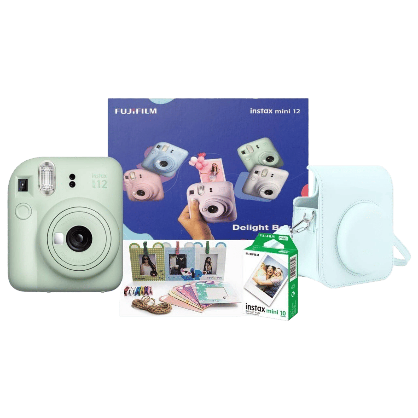 FUJIFILM Instax Mini 12 Delight Box Instant Camera with 10 Shots (Mint Green)