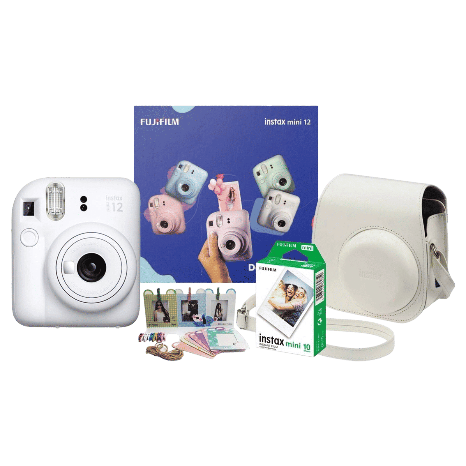 FUJIFILM Instax Mini 12 Delight Box Instant Camera with 10 Shots (Clay White)