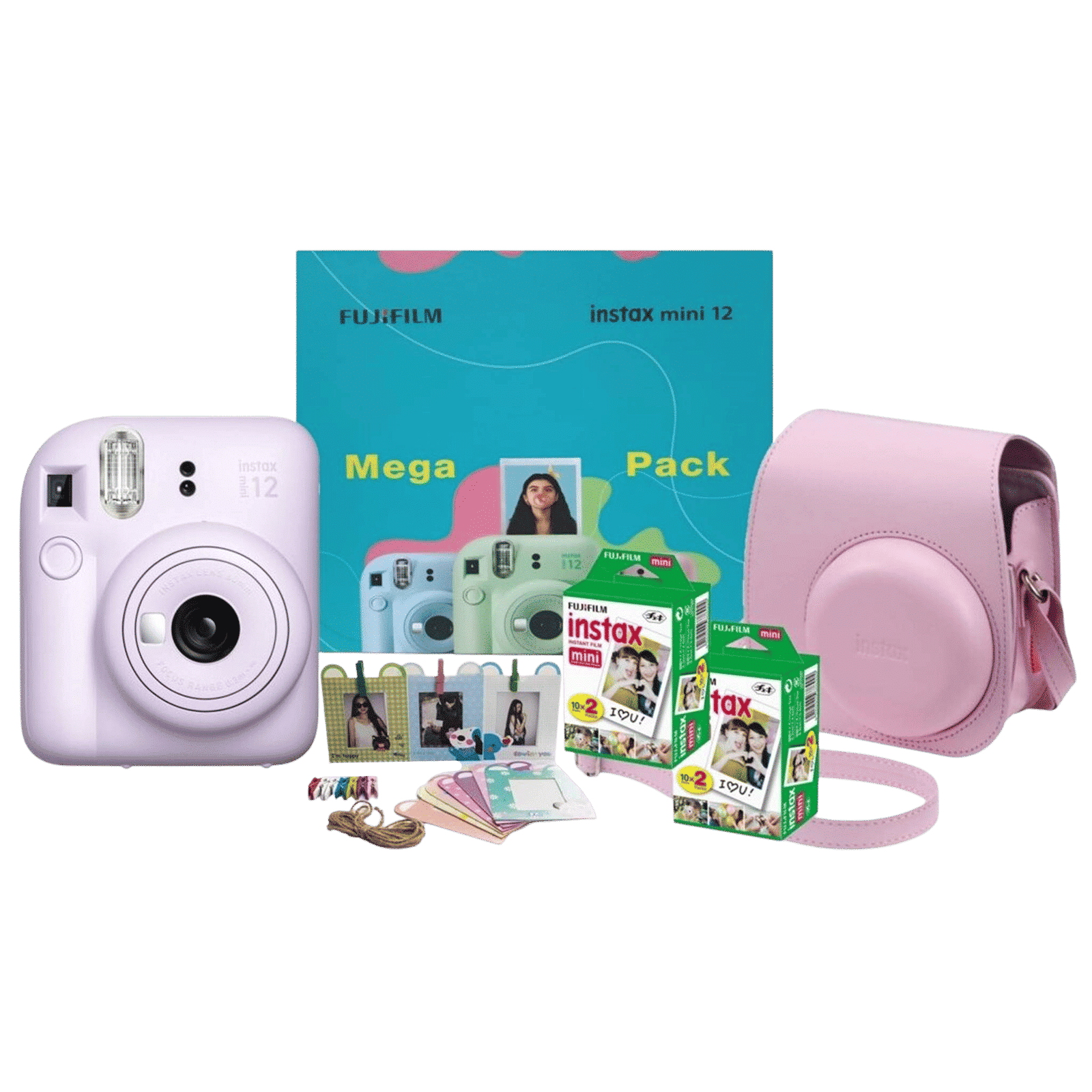 FUJIFILM Instax Mini 12 Mega Pack Instant Camera with 40 Shots (Lilac Purple)