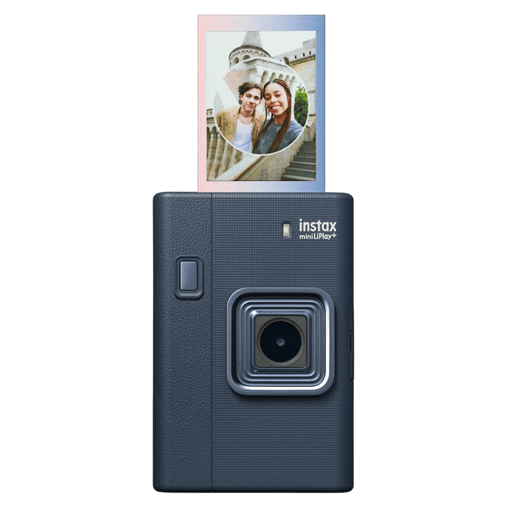 FUJIFILM Instax Mini LiPlay Plus Instant Camera with 10 Instant Films (Midnight Blue)