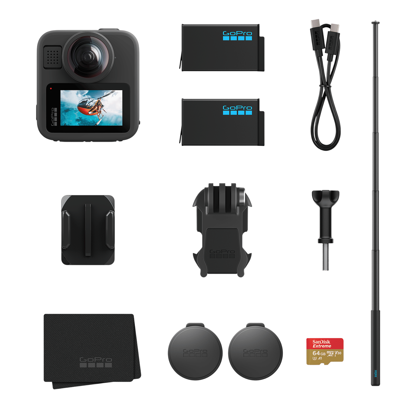 GoPro MAX2 Bundle 8K and 29MP 100 FPS Waterproof Action Camera with Max HyperSmooth Video Stabilization (Black)