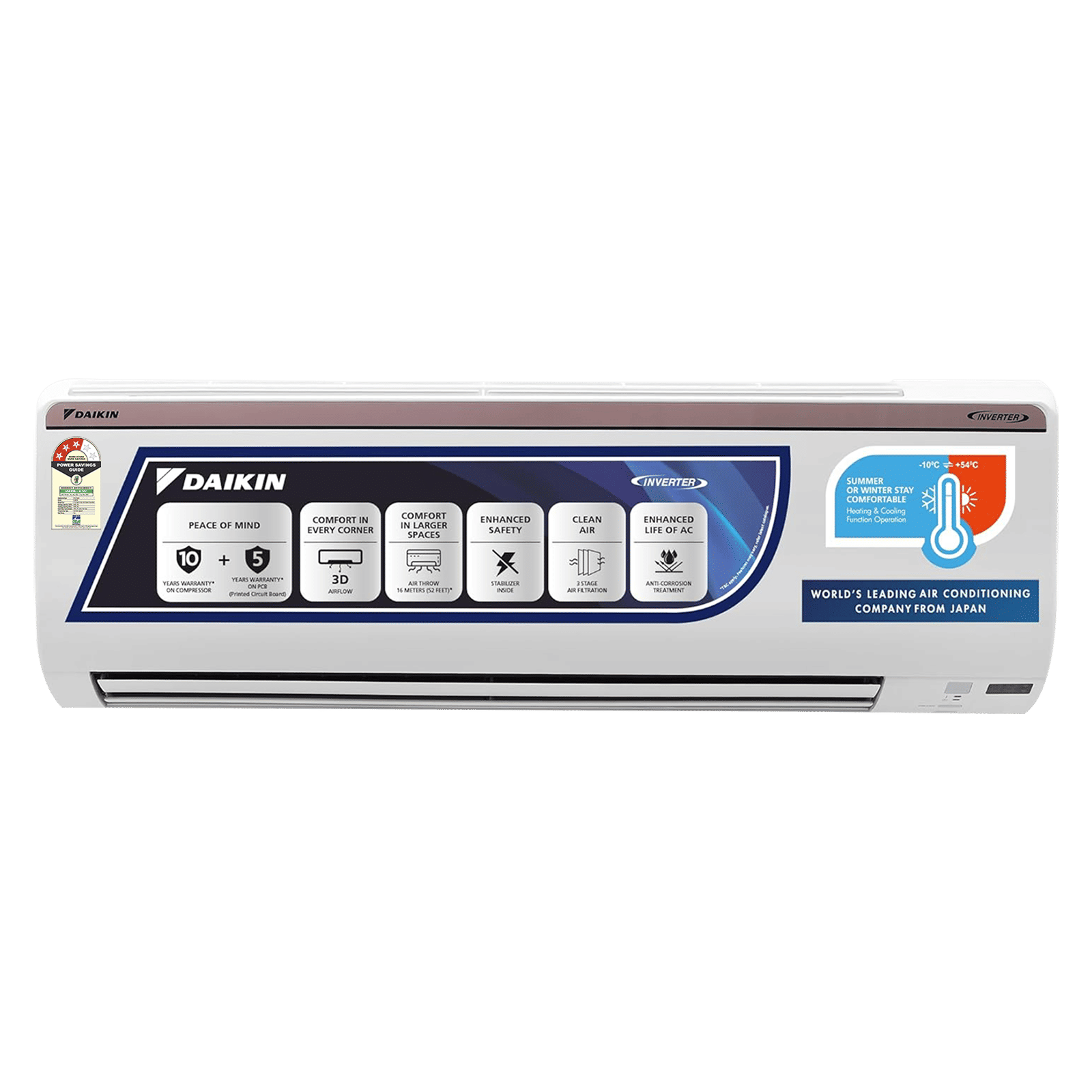 DAIKIN 1.8 Ton 3 Star Hot & Cold Inverter Split AC ( Copper Condenser, PM 2.5 Filter, FTHT60UV)