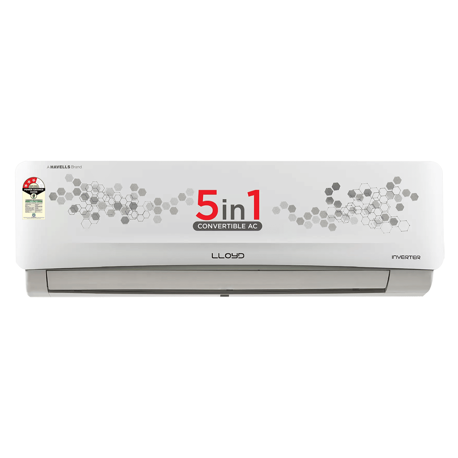 LLOYD 5 in 1 Convertible 1.2 Ton 3 Star Inverter Split AC with Anti-bacteria Filter (Copper Condenser, GLS15I3FWSEV)