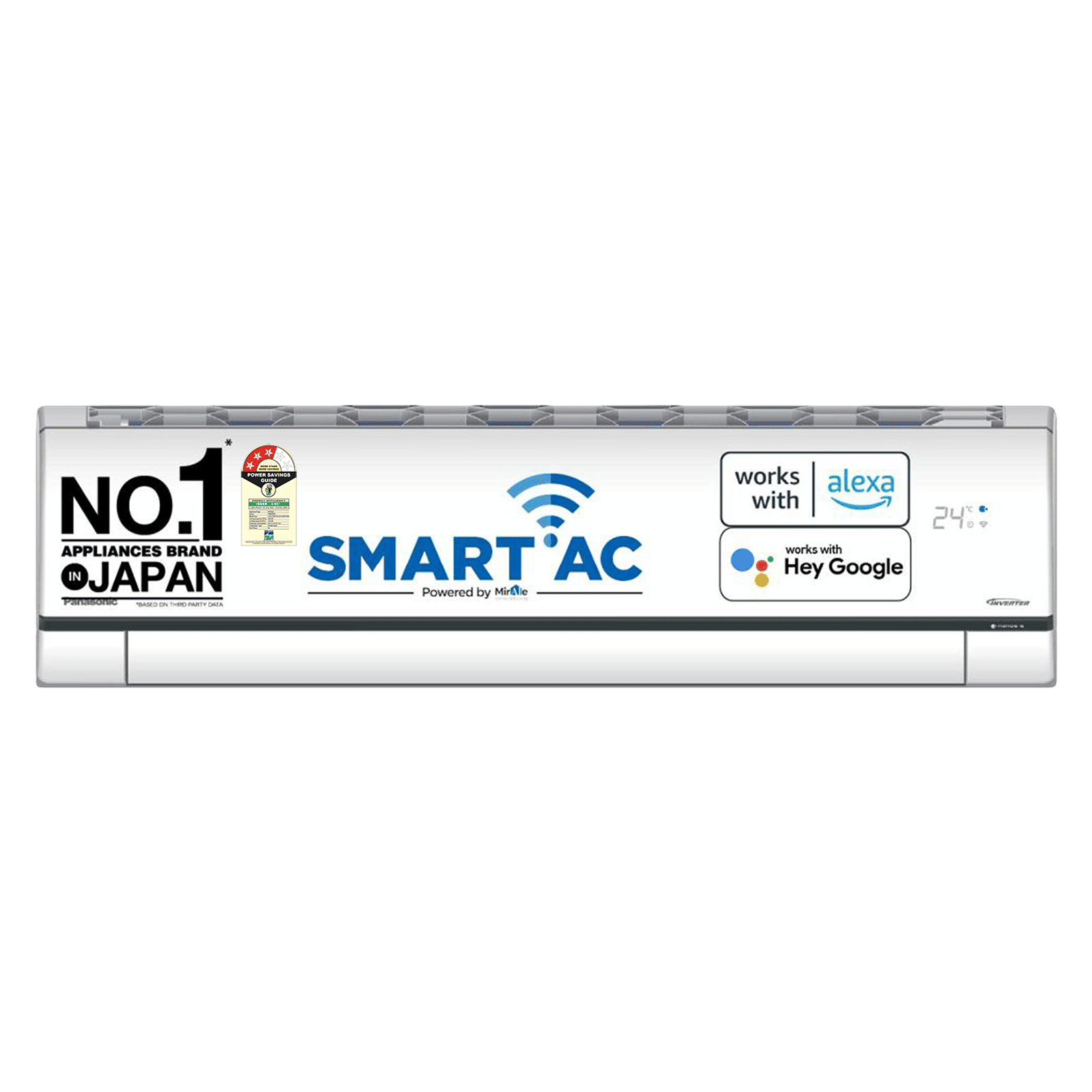 Panasonic AU 7 in 1 Convertible 1 Ton 3 Star Inverter Split Smart AC with Voice Assistant ( Copper Condenser, CS/CU-AU12AKYF)