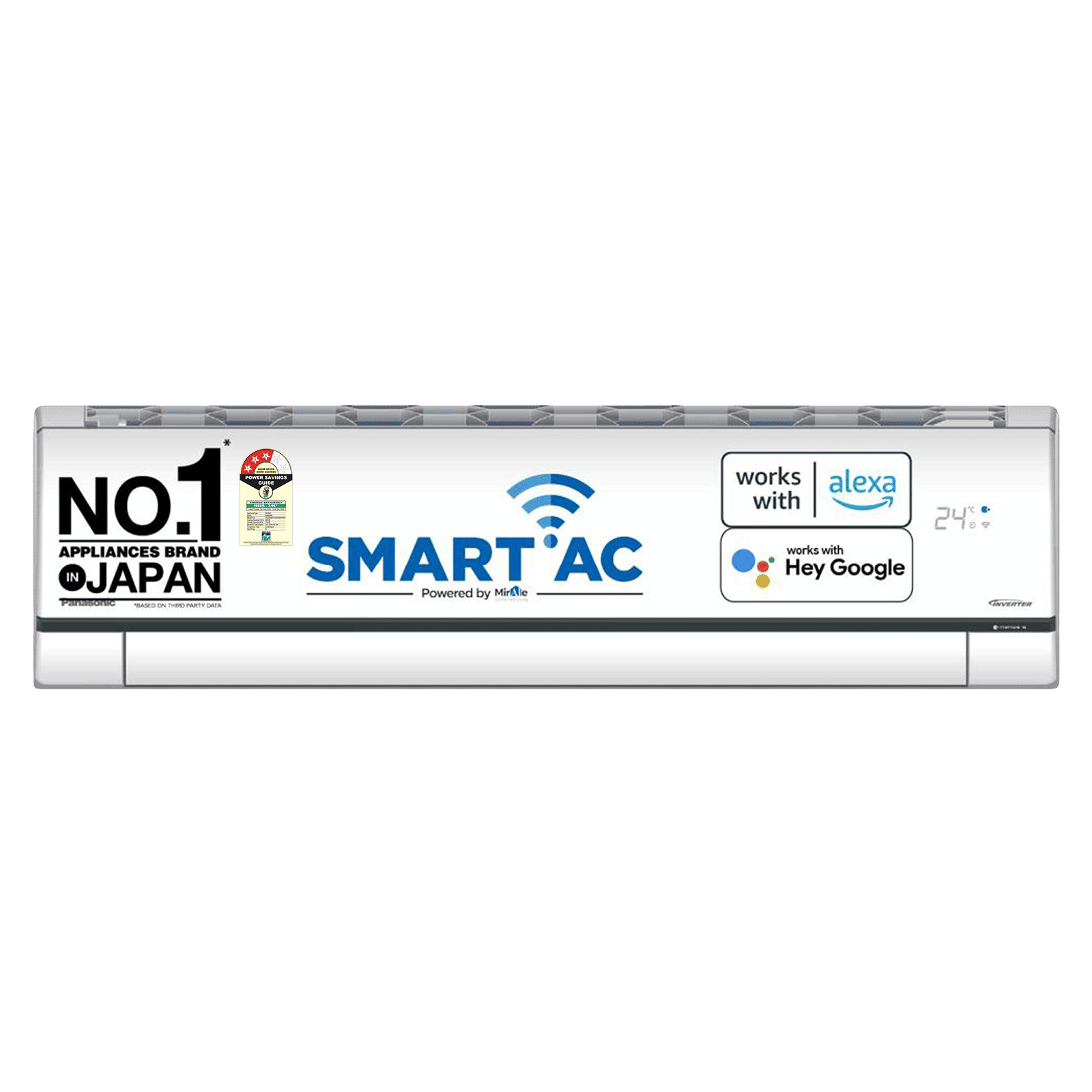 Panasonic AU 7 in 1 Convertible 2 Ton 3 Star Inverter Split Smart AC with Voice Assistant ( Copper Condenser, CS/CU-AU24AKYF)