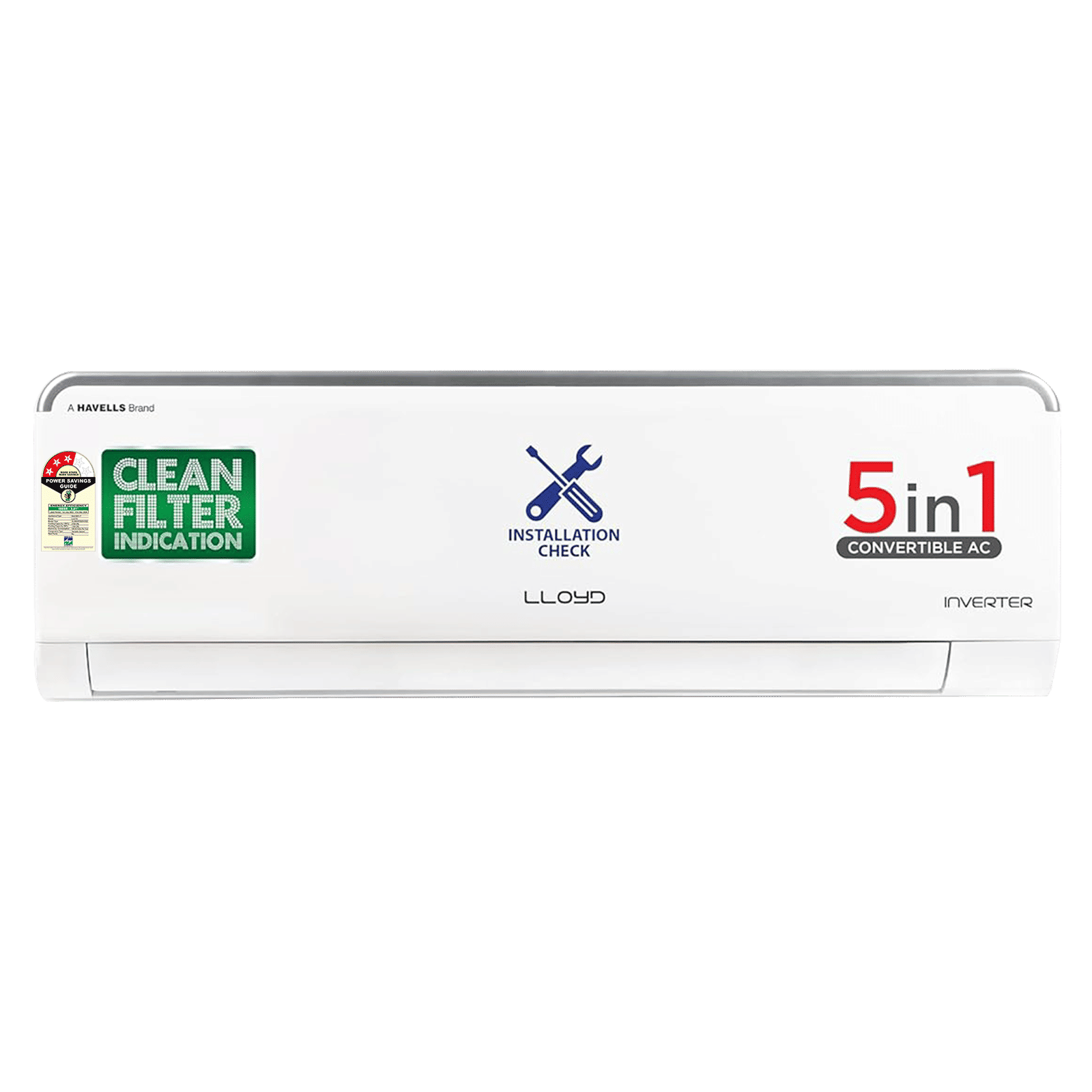 LLOYD Element Series 5 in 1 Convertible 0.8 Ton 3 Star Inverter Split AC with PM 2.5 Filter ( Copper Condenser, GLS09I3FOSEV)