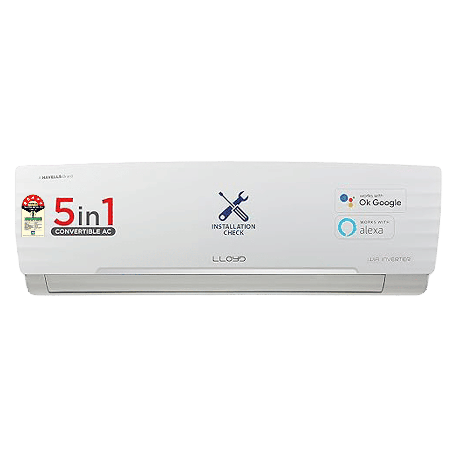 LLOYD 5 in 1 Convertible 1.5 Ton 5 Star Inverter Split Smart AC with Wi-Fi Supported (Copper Condenser, GLS18V5FWCXV)