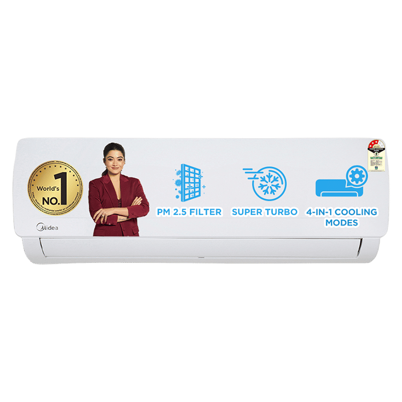 Midea Santis Pro Plus Deluxe 4 in 1 Convertible 1.5 Ton 3 Star Inverter Split AC with Auto Cleanser (Copper Condenser, MAI18SP3R34F0)