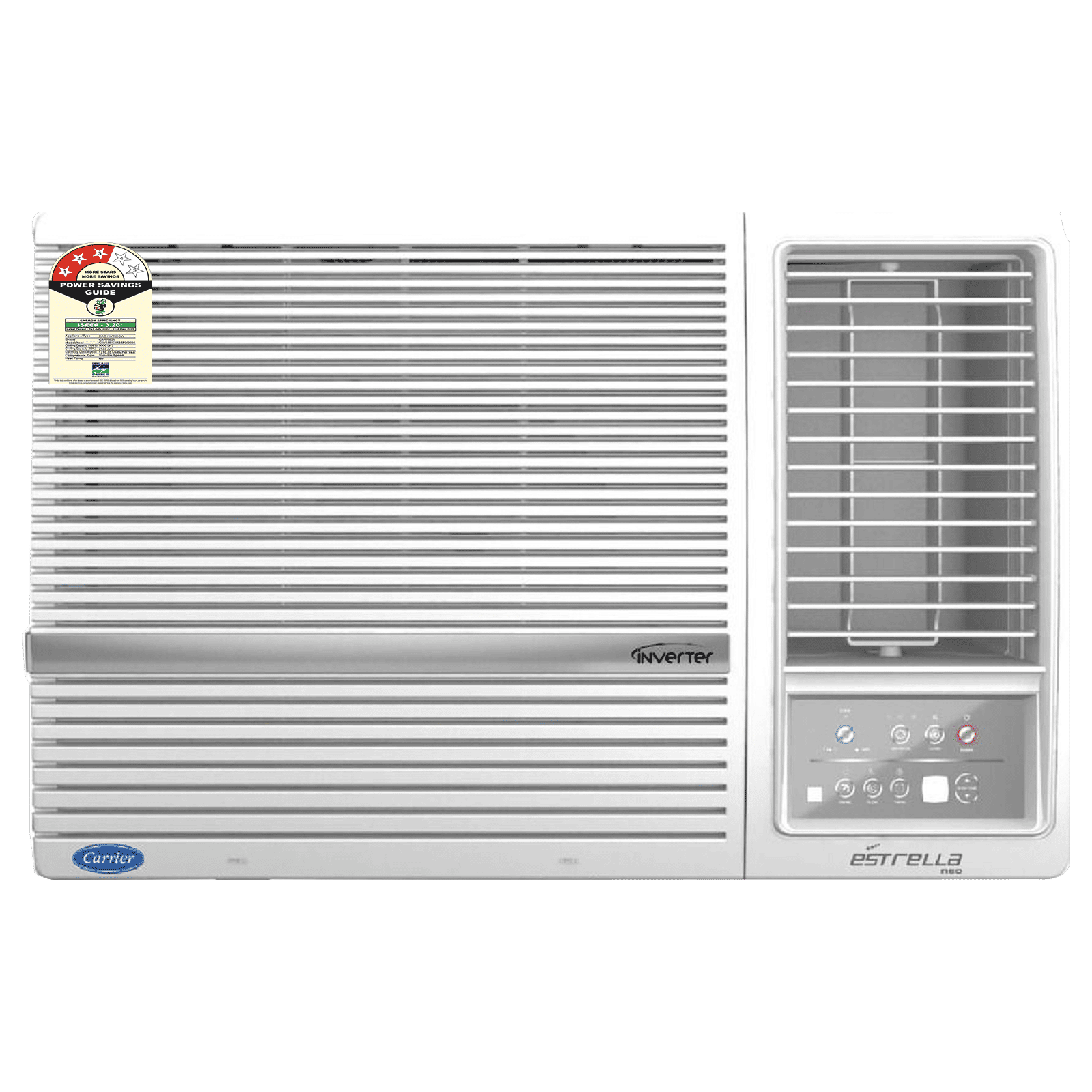 Carrier Estrella Exi 1.5 Ton 3 Star Inverter Window AC (Copper Condenser, Dust Filter, CIW18EC3R34F0)