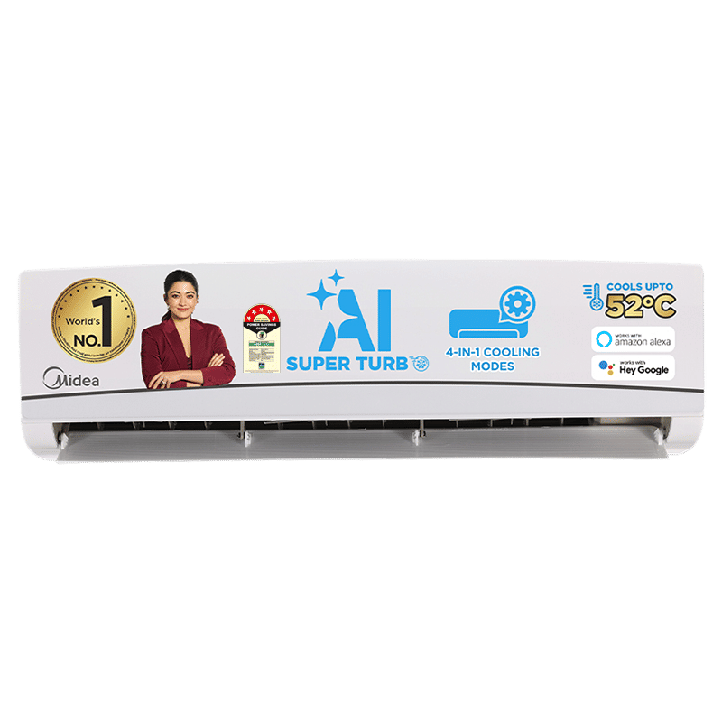 Midea Santis Pro Royal 4 in 1 Convertible 1.5 Ton 5 Star Inverter Split Smart AC with Auto Cleanser (Copper Condenser, MAI18SR5R34W0)