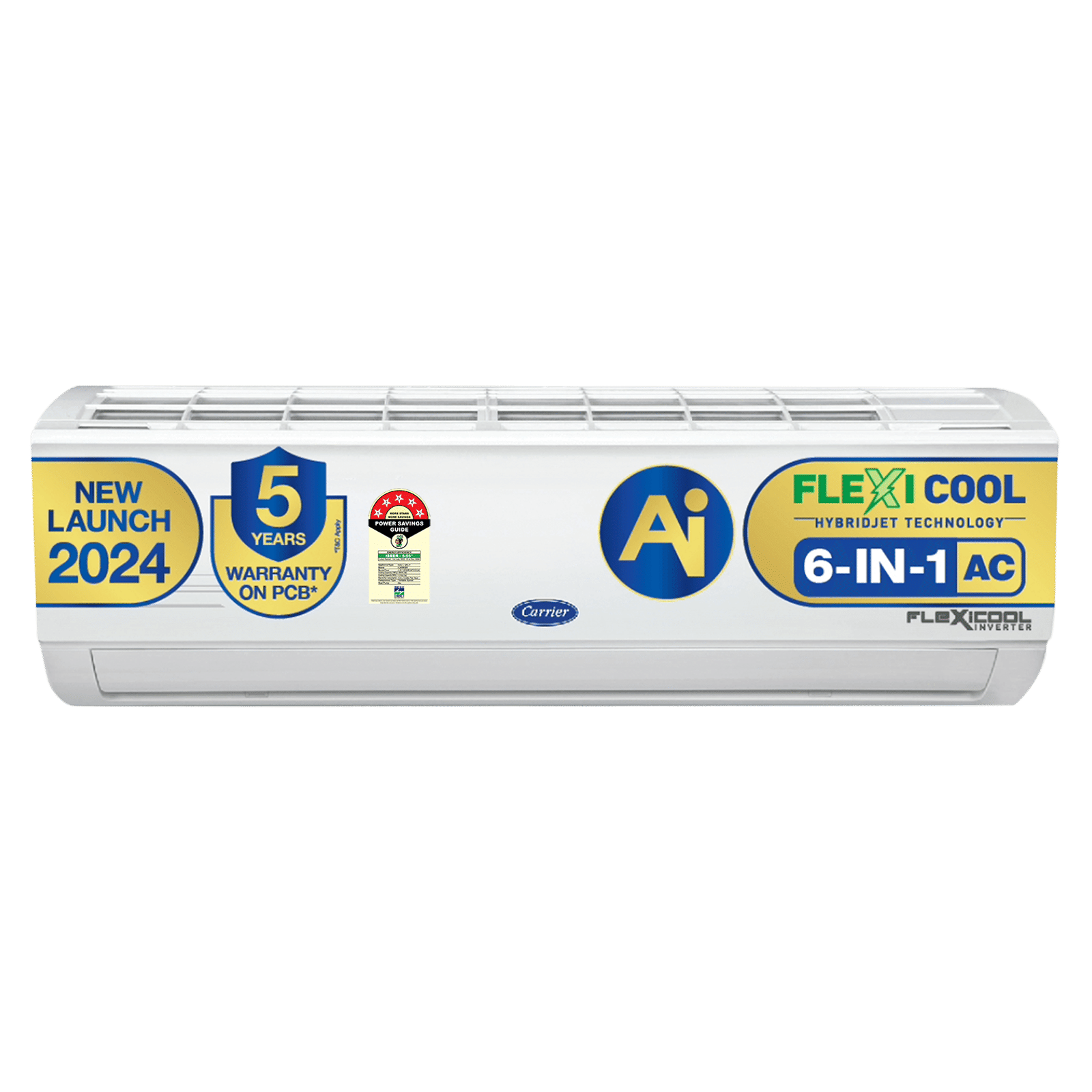 Carrier Ester Neo Exi 6 in 1 Convertible 1 Ton 5 Star Inverter Split AC with Auto Cleanser (Copper Condenser, CAI12ES5R34F0)