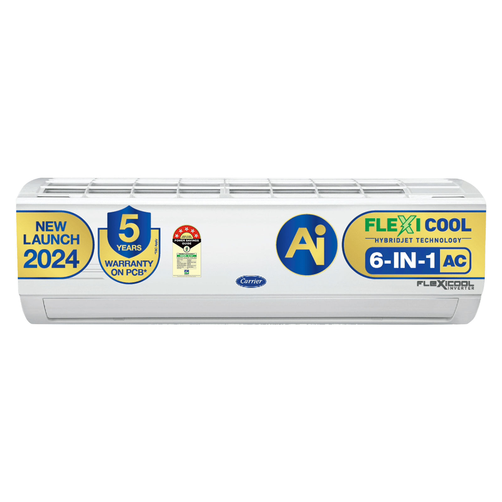 Carrier Ester Pro Exi 6 in 1 Convertible 1.5 Ton 5 Star Inverter Split AC with Auto Cleanser (Copper Condenser, CAI18ES5R34F1)